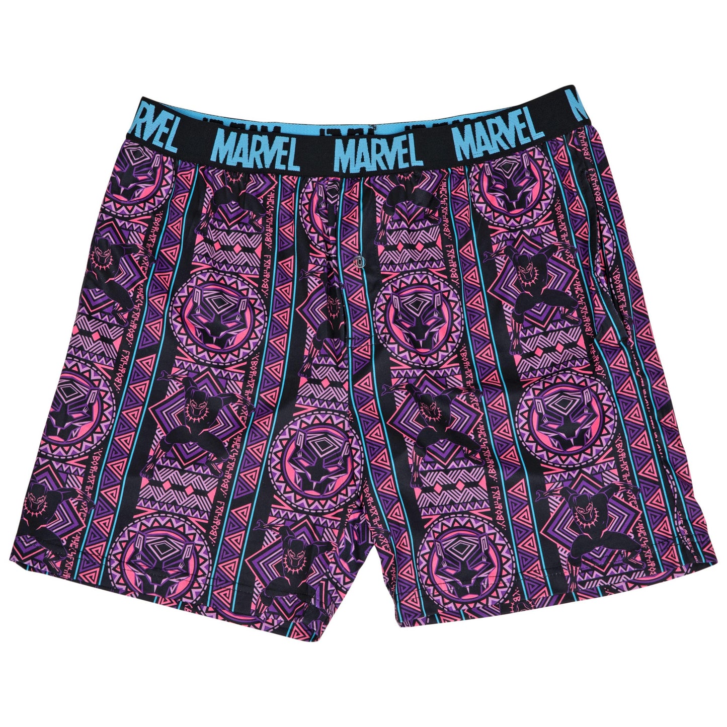 title:Marvel Comics Black Panther Neon Casual Shorts;color:Multi-Color