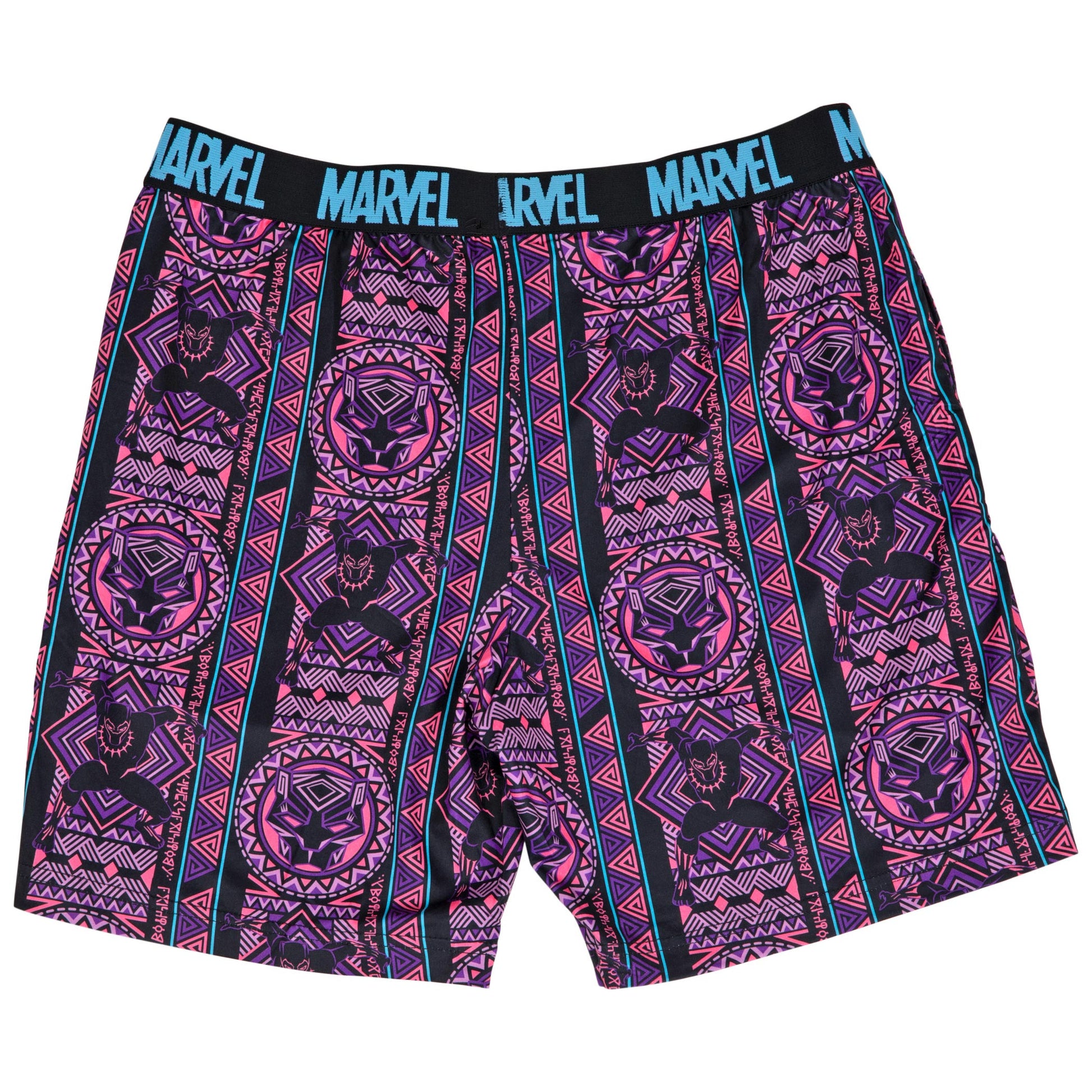 title:Marvel Comics Black Panther Neon Casual Shorts;color:Multi-Color