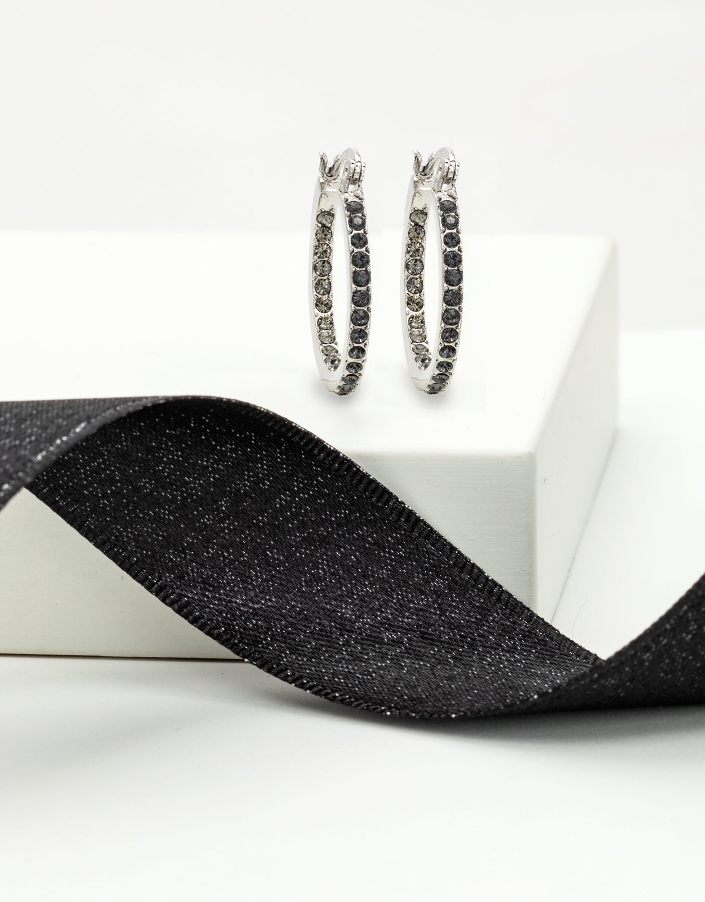 Dual Sided Crystal Hoop Earrings - Ruumur