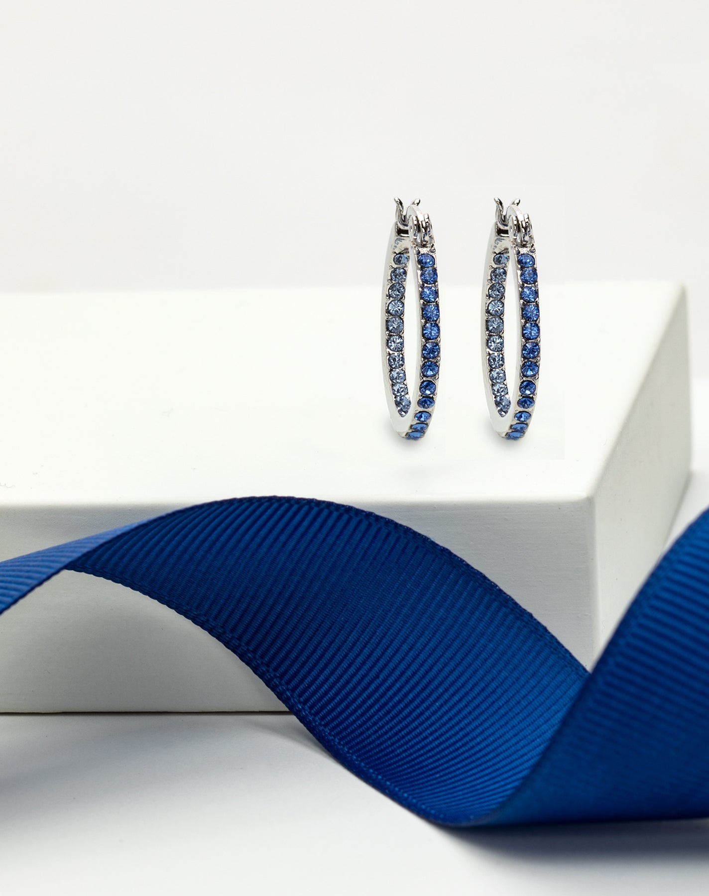 Dual Sided Crystal Hoop Earrings - Ruumur