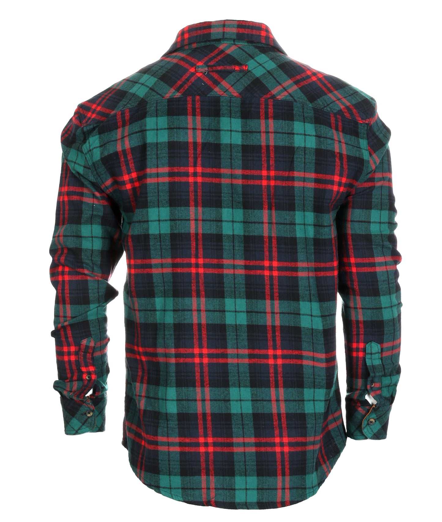 title:Gioberti Men's Green / Red 100% Cotton Brushed Flannel Plaid Checkered Shirt with Corduroy Contrast;color:Green / Red