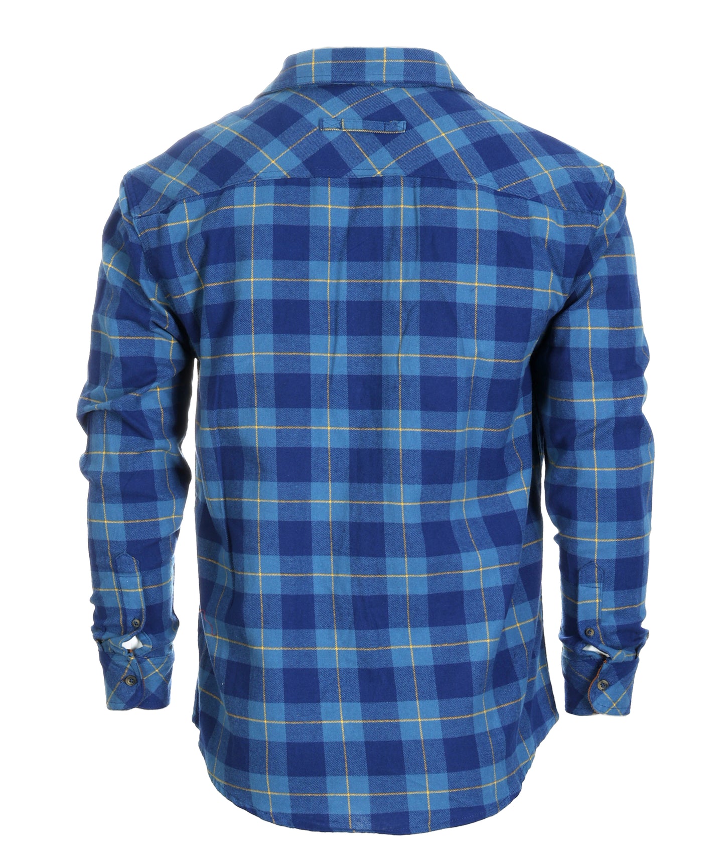 title:Gioberti Men's Blue / Cobalt / Yellow Highlight 100% Cotton Brushed Flannel Plaid Checkered Shirt with Corduroy Contrast;color:Blue / Cobalt / Yellow Highlight