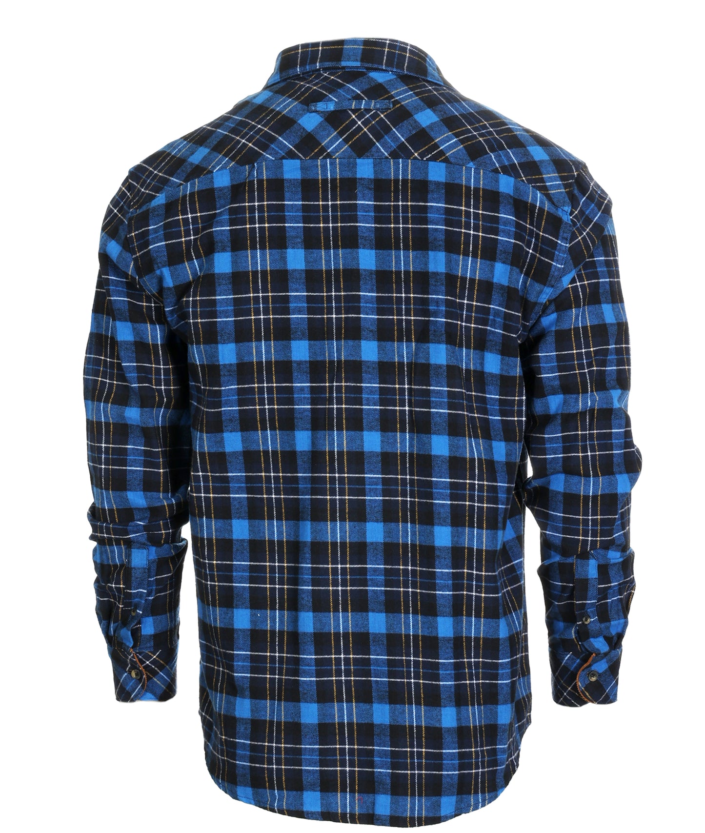 title:Gioberti Men's Royal Blue / Midnight / Yellow White Highlight 100% Cotton Brushed Flannel Plaid Checkered Shirt with Corduroy Contrast;color:Royal Blue / Midnight / Yellow White Highlight