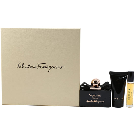 title:FERRAGAMO MISTERIOSA LADIES SET (3.4 OZ EDP/ 1.7 OZ BODY LOTION/ .34 OZ MINI EDP) SET;color:not applicable