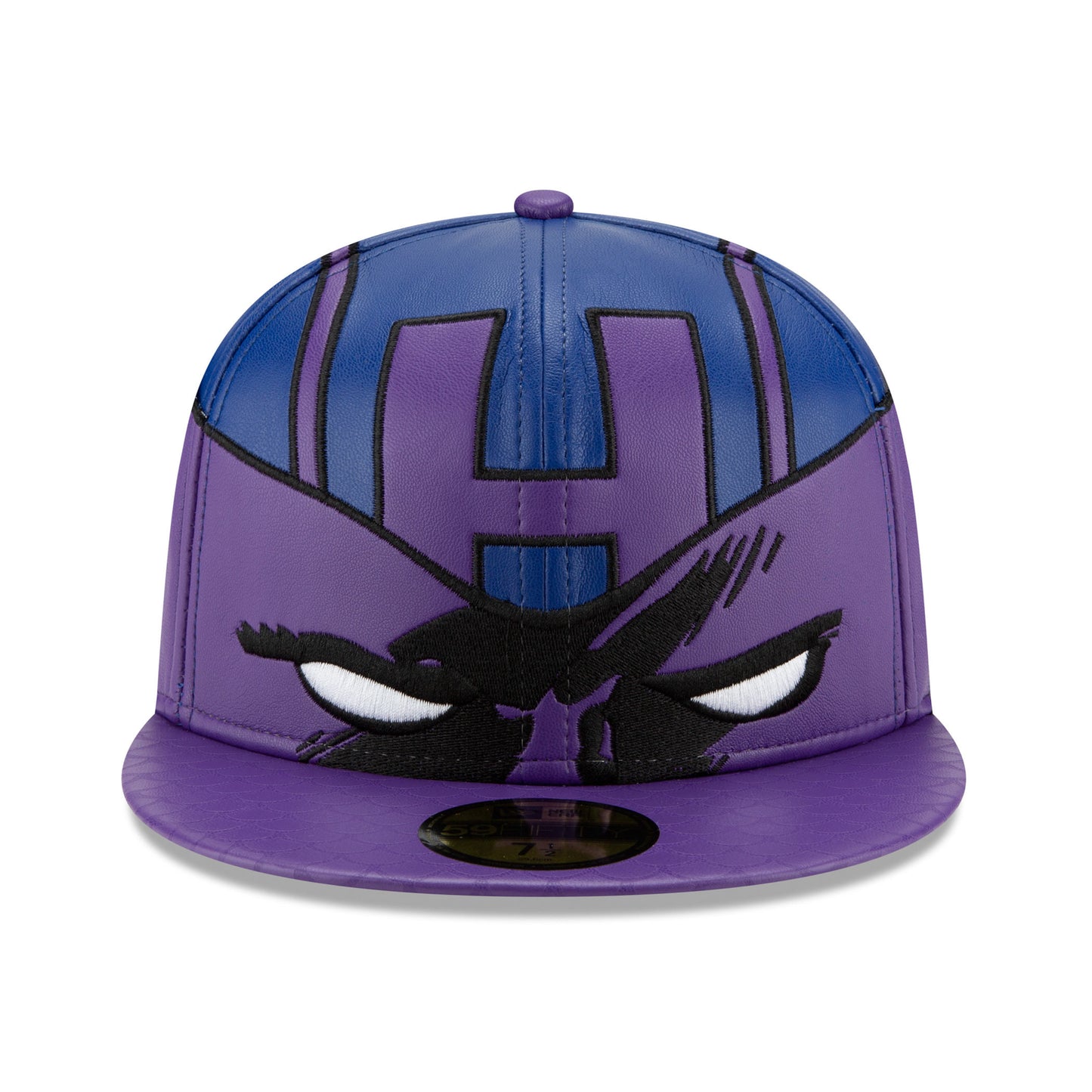 title:Hawkeye Classic Costume Mask 59Fifty Fitted New Era Hat;color:Purple