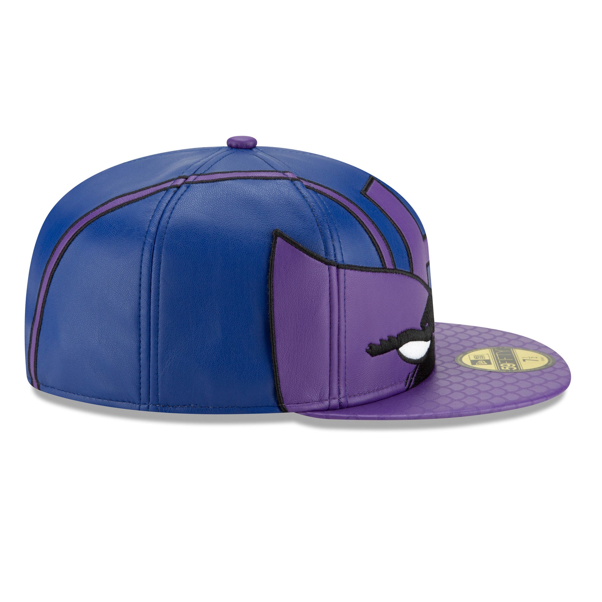 title:Hawkeye Classic Costume Mask 59Fifty Fitted New Era Hat;color:Purple