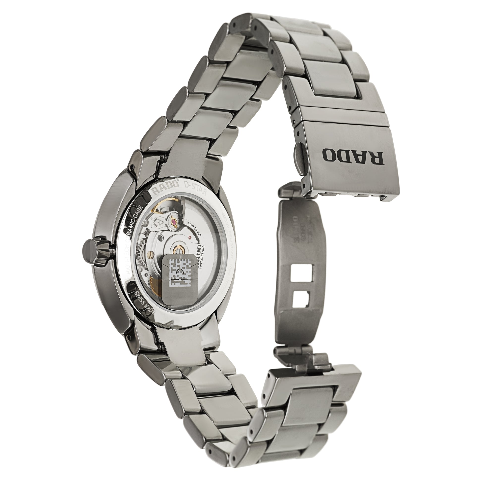 title:Rado Men's D-Star Ceramic 38.2mm Automatic Watch;color:Silver