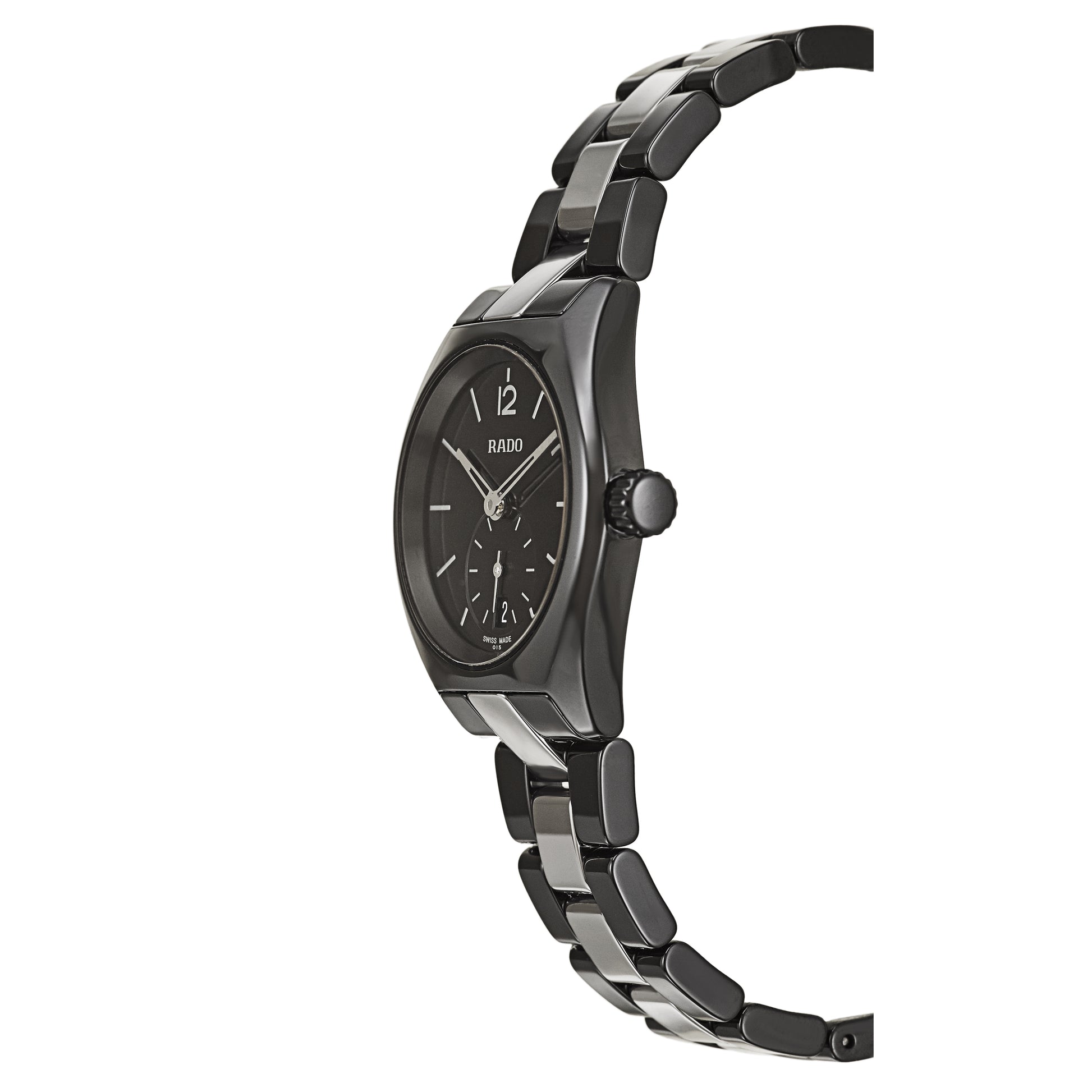 title:Rado Women's R27084157 True Specchio 26.1mm Quartz Watch;color:Black and Silver