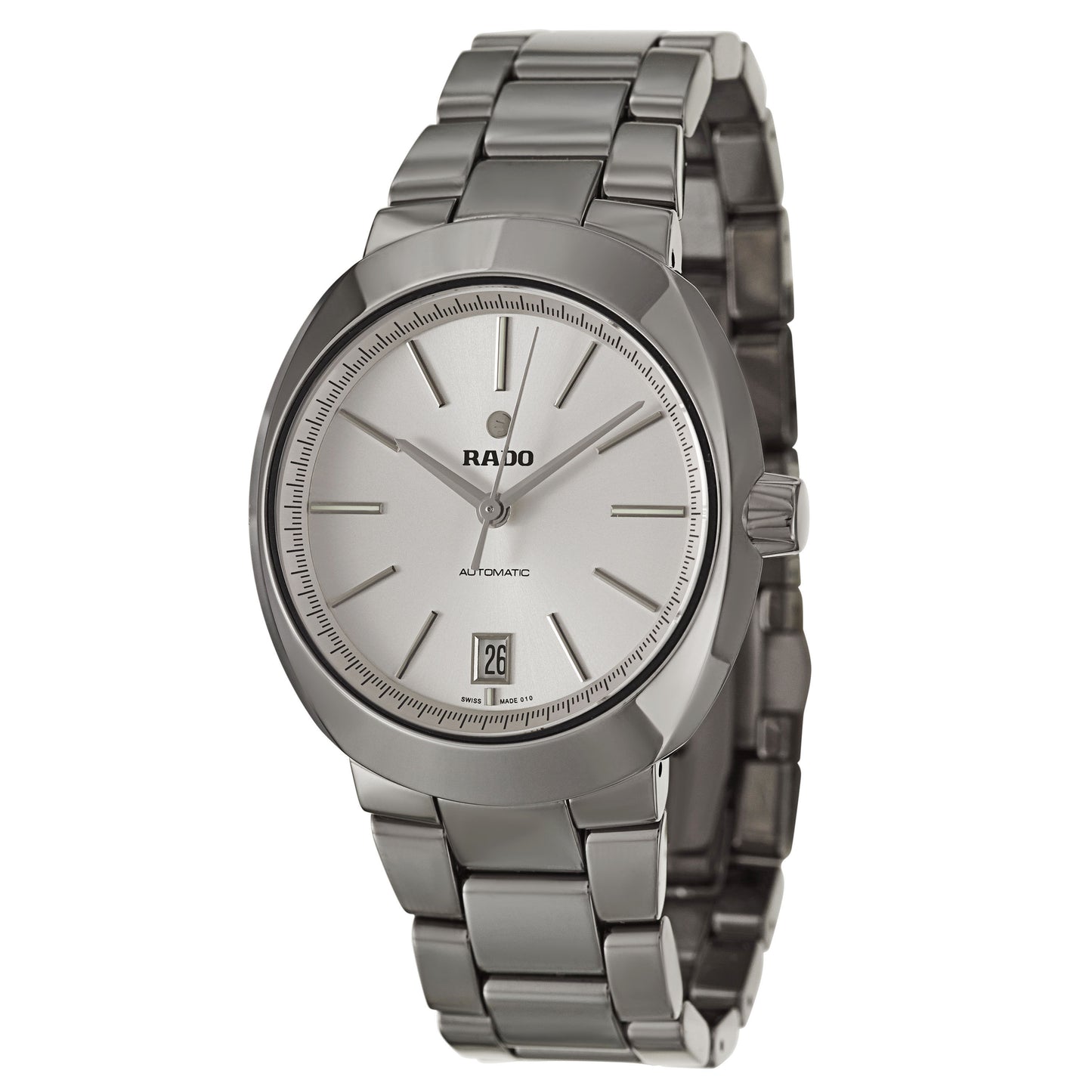 title:Rado Men's D-Star Ceramic 38.2mm Automatic Watch;color:Silver