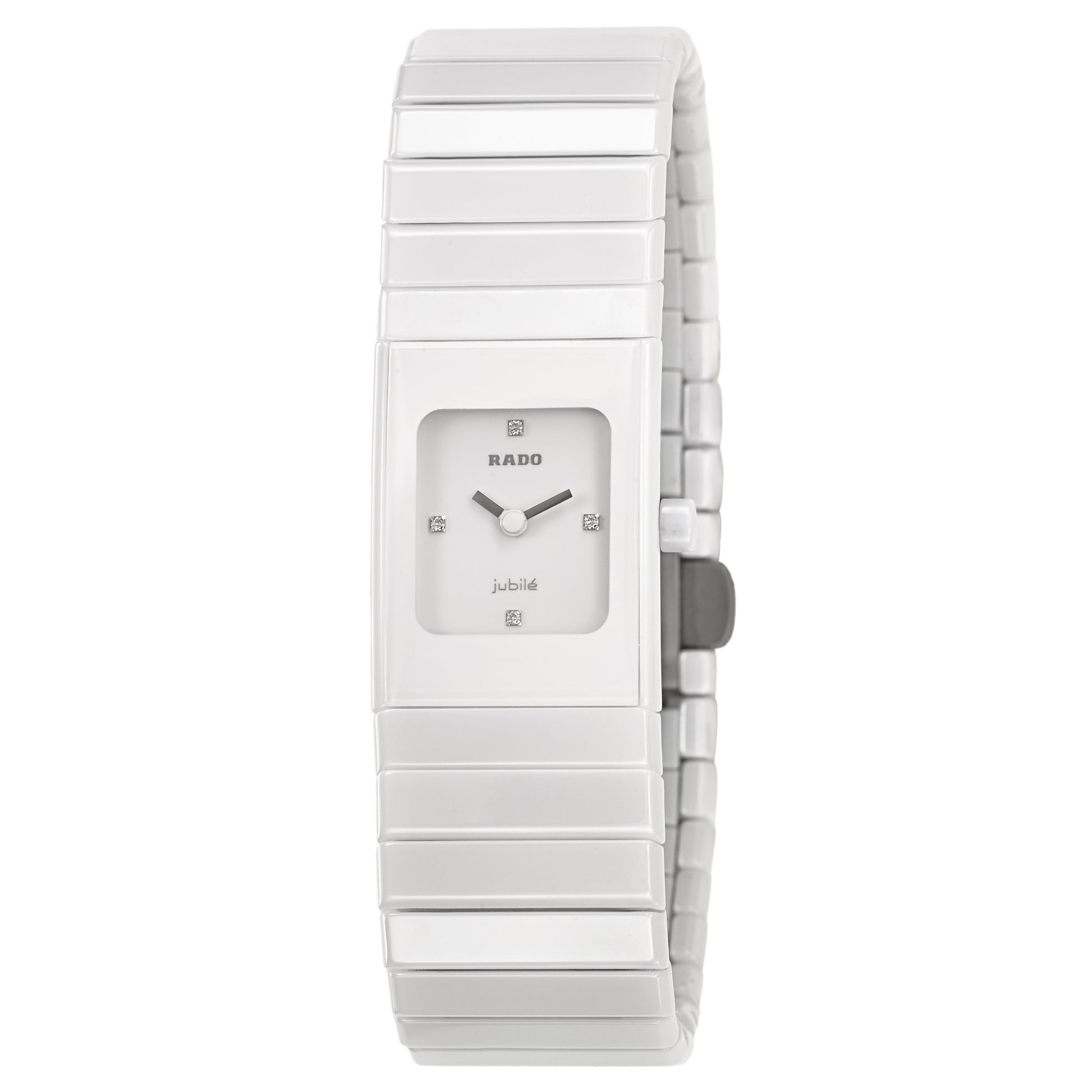 title:Rado Women's R21712702 Ceramica 19mm White Dial Ceramic Watch;color:White