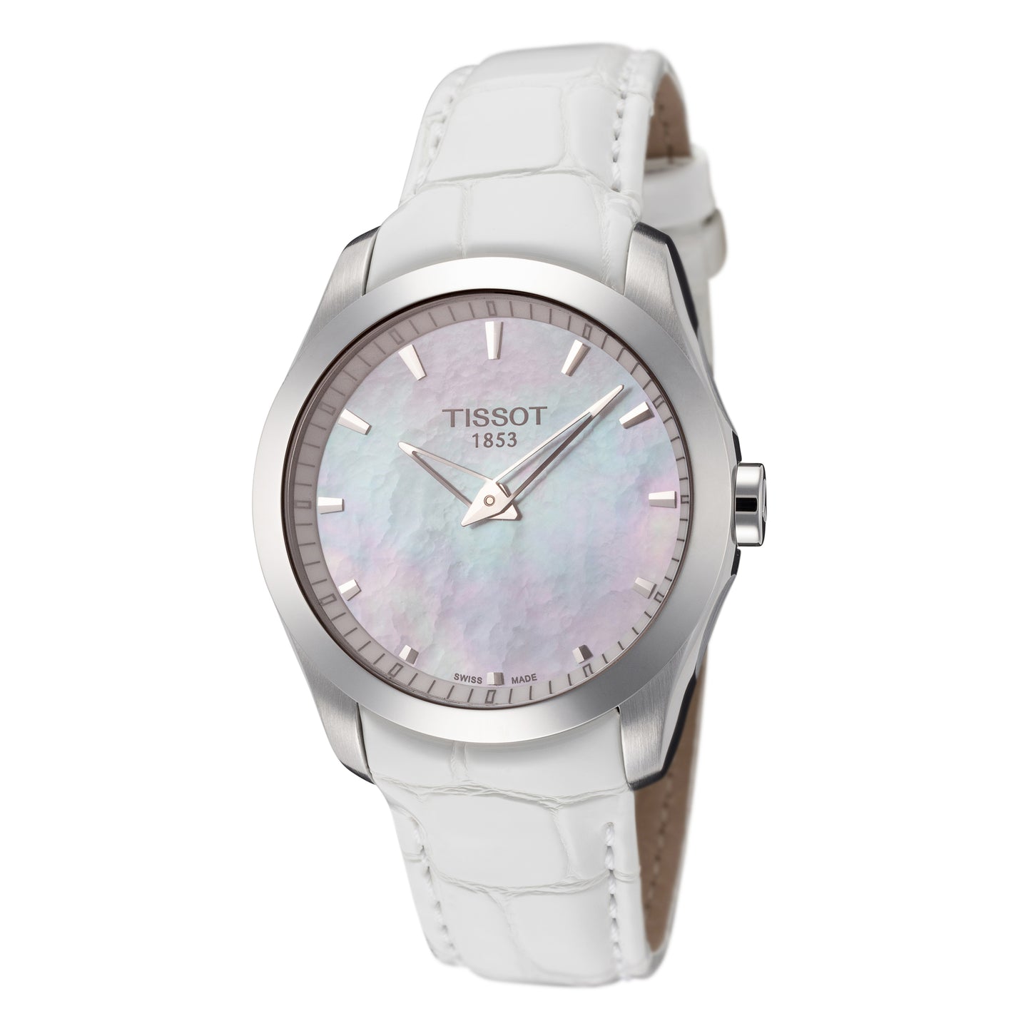 title:Tissot Women's T0352461611100 T-Classic 33mm Quartz Watch;color:Mother-of-Pearl Dial White Band