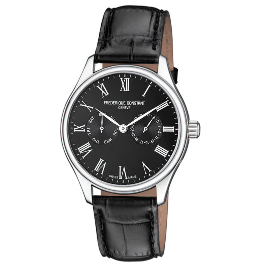 title:Frederique Constant Men's FC-259BR5B6 Classics 40mm Black Dial Leather Watch;color:Black