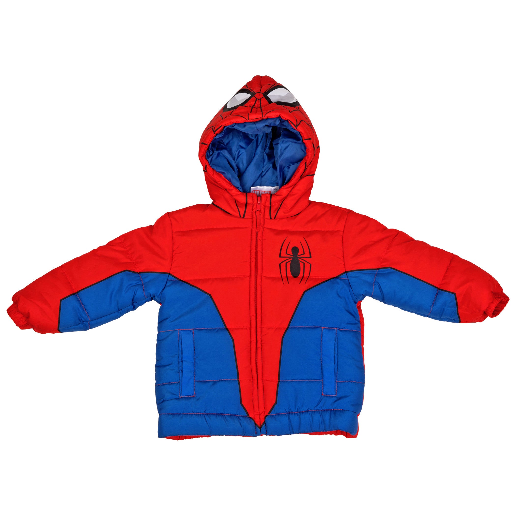 title:Spider-Man Costume Puffy Toddler Jacket;color:Multi-Color
