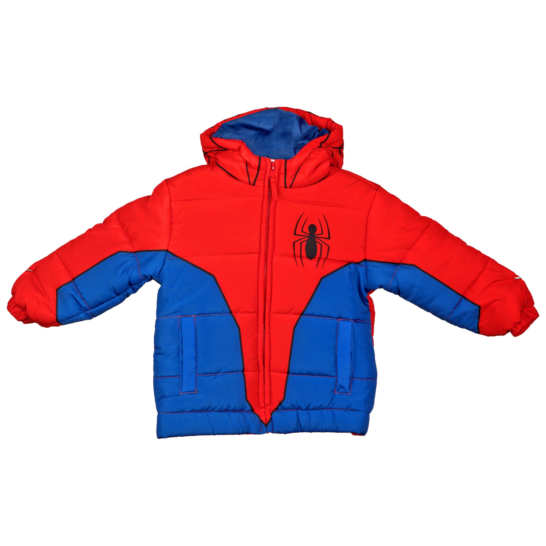 title:Spider-Man Costume Puffy Toddler Jacket;color:Multi-Color