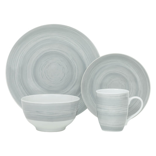 Safdie & Co. Dinnerware Set 16Piece Prc Grey Stone, Service for 4