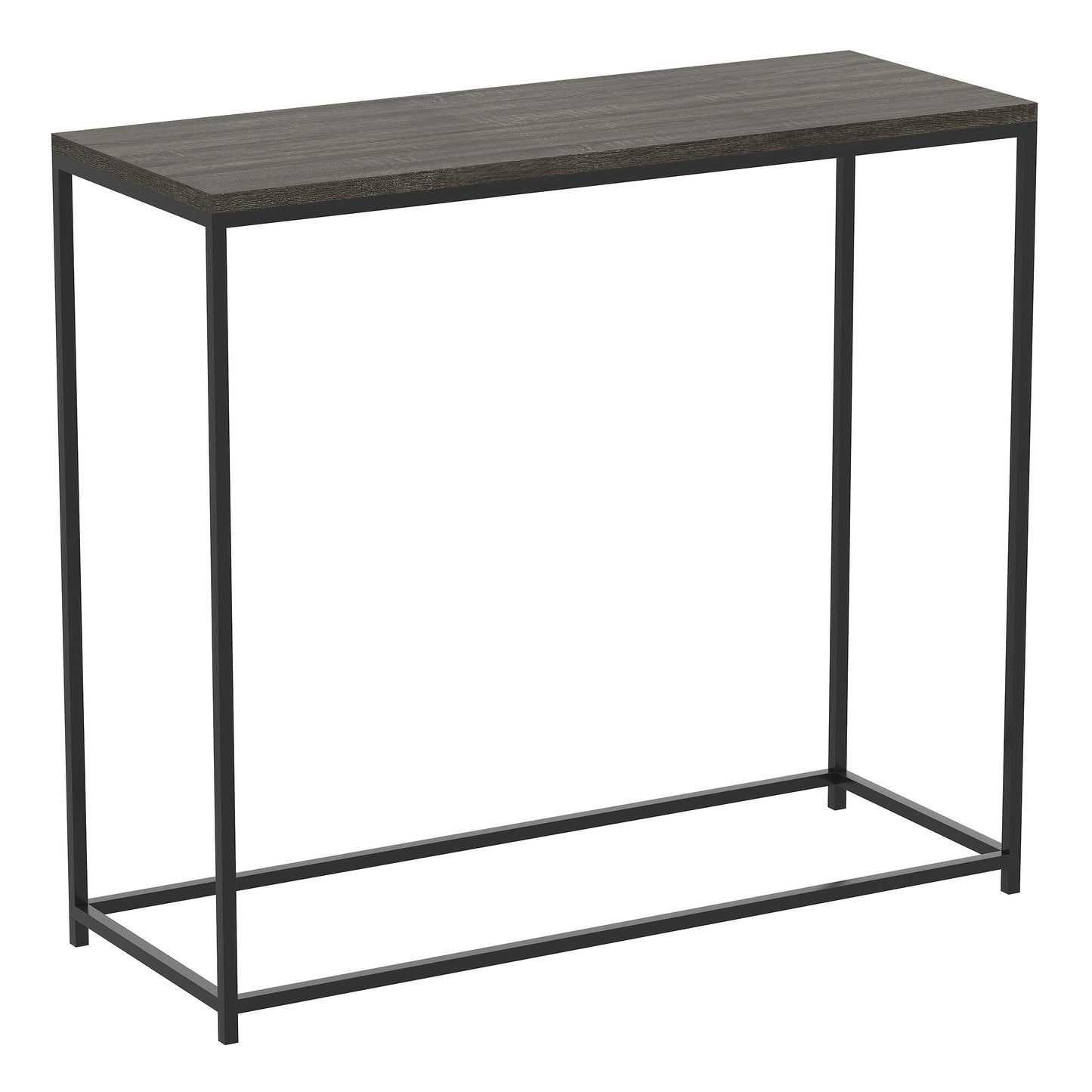 Safdie & Co. Console Table 31" Dark Grey Wood Black Metal, Entryway or Sofa Table for Living Room