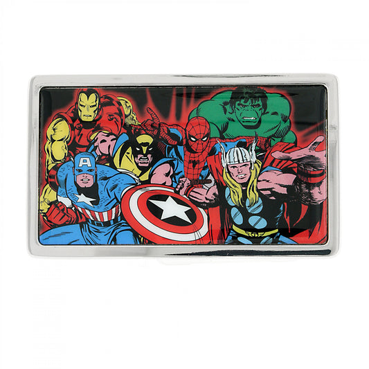 title:Marvel Heroes Graphic Belt Buckle;color:Multi-Color