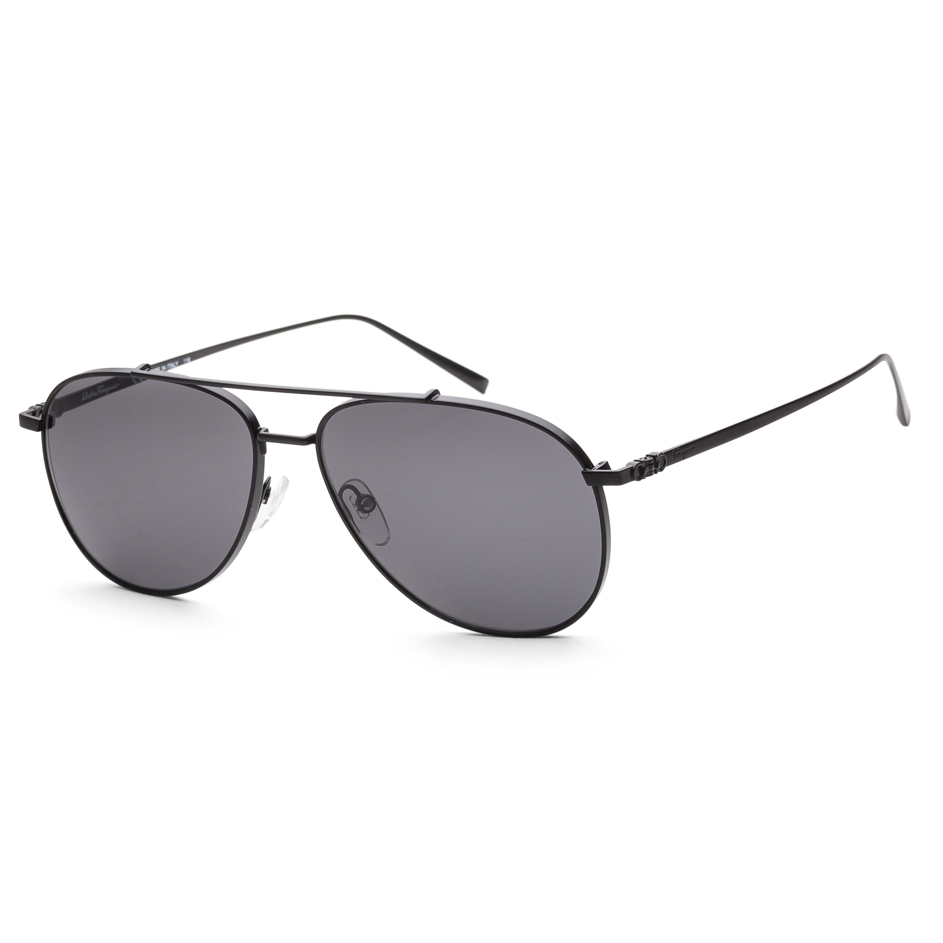 title:Ferragamo Men's SF201S-6015002 Fashion 60mm Matte Black Sunglasses;color:Black Lens, Matte Black Frame