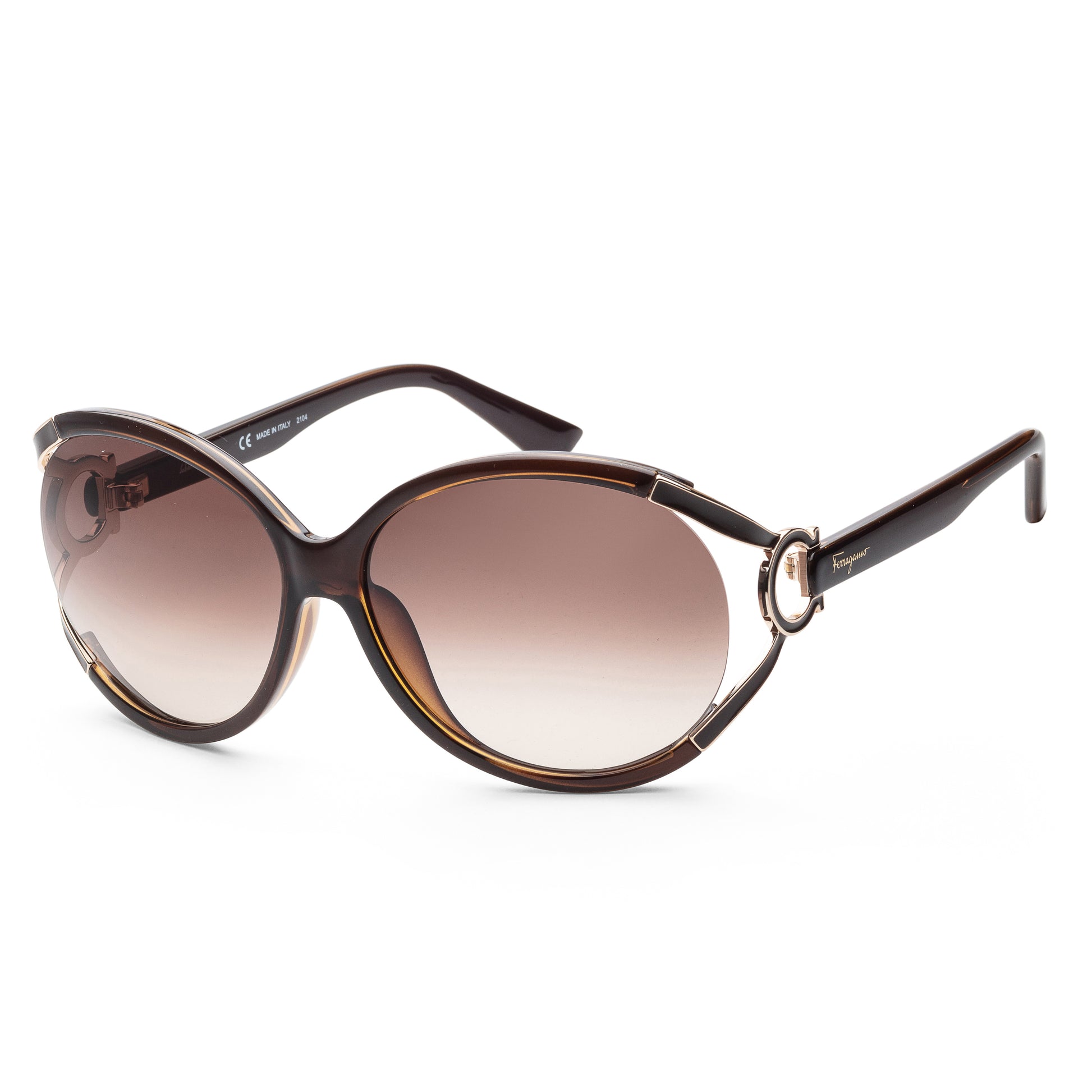 Ferragamo Women's SF600S-220 Fashion 61mm Dark Brown Sunglasses - Ruumur