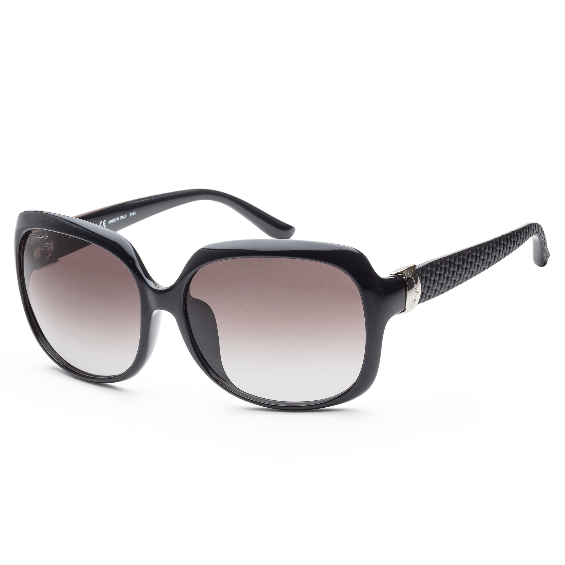 title:Ferragamo Women's SF739SA-001 Fashion 59mm Black Sunglasses;color:Grey Gradient Lens, Black Frame