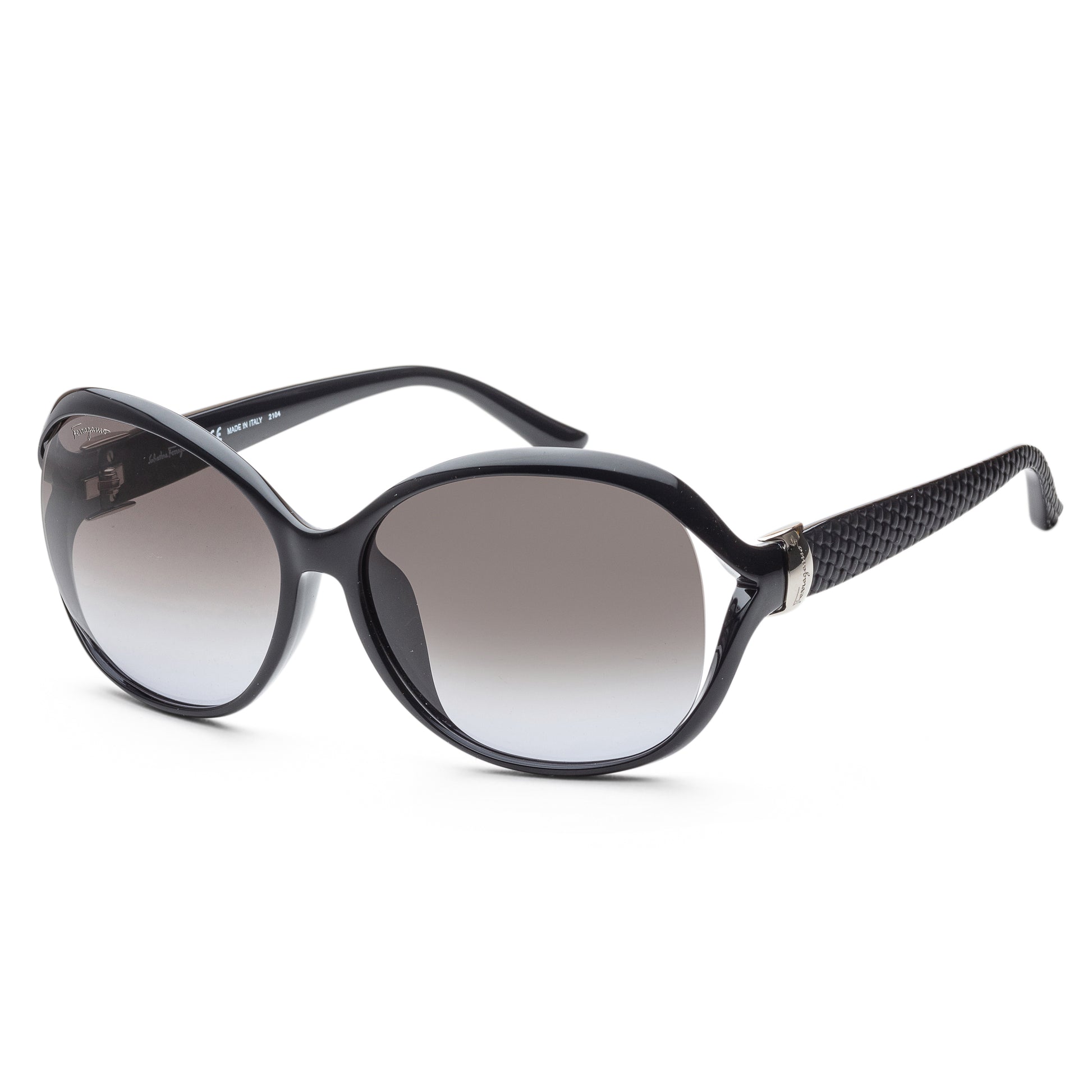 title:Ferragamo Women's SF770SA-001 Fashion 61mm Black Sunglasses;color:Grey Gradient Lens, Black Frame