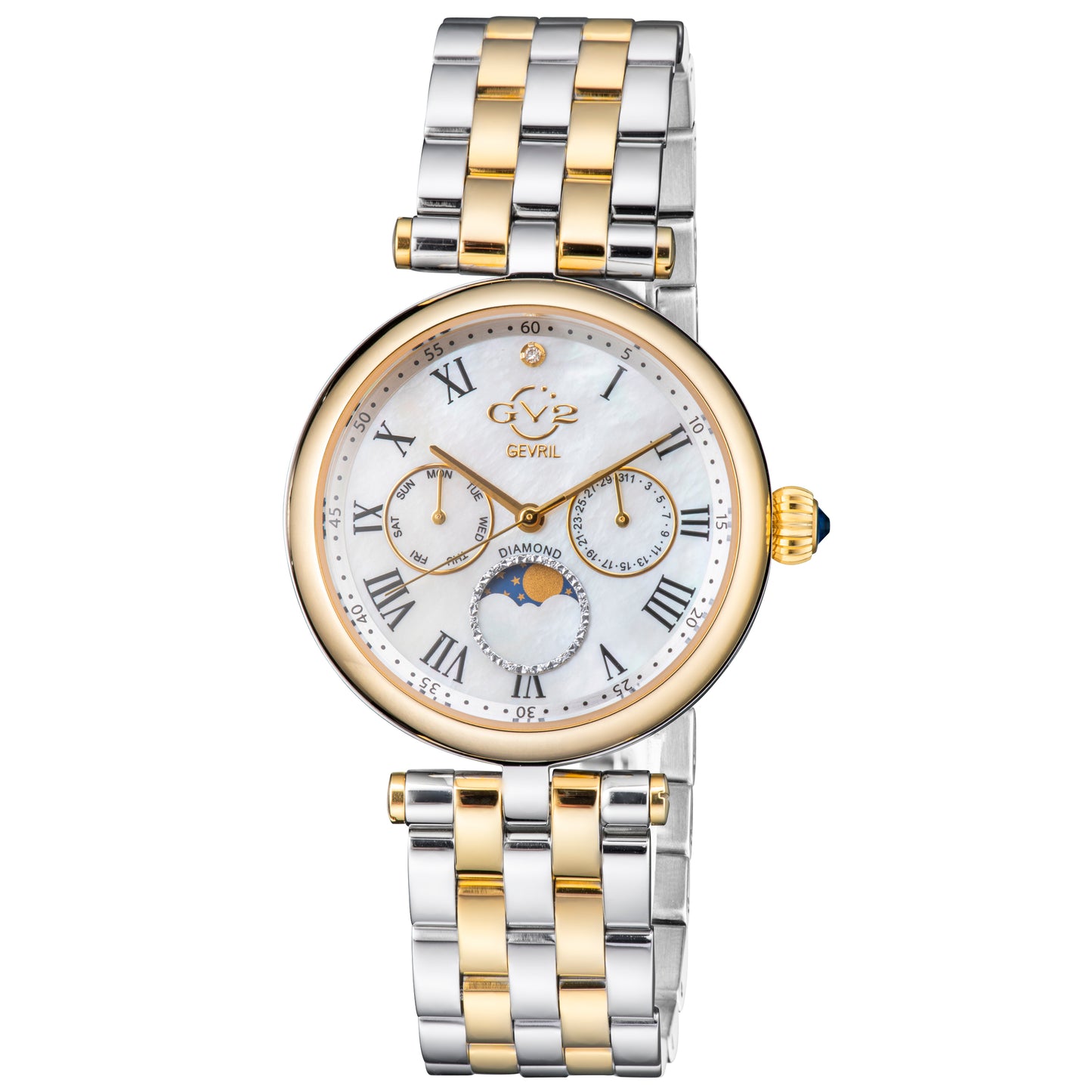 title:GV2 by Gevril Women's Florence 36mm Quartz Watch 12515;color:White Mother-of-Pearl