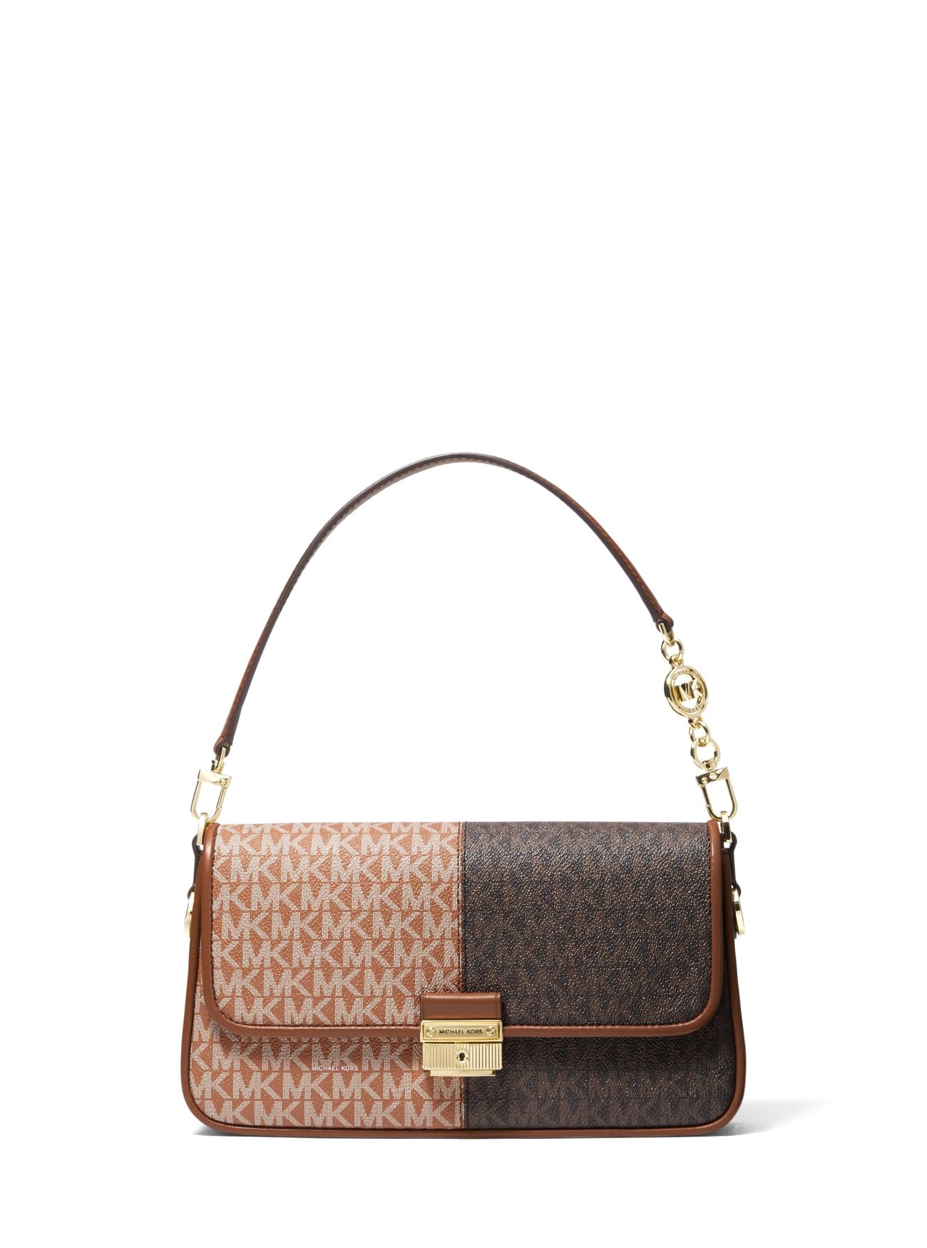 Michael Kors Bradshaw Small Two-Tone Logo Convertible Shoulder Bag