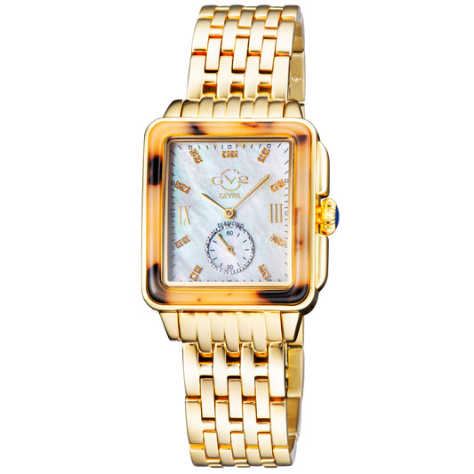 title:GV2 by Gevril Women's Bari Tortoise 34mm Quartz Watch 9246B;color:White Mother-of-Pearl