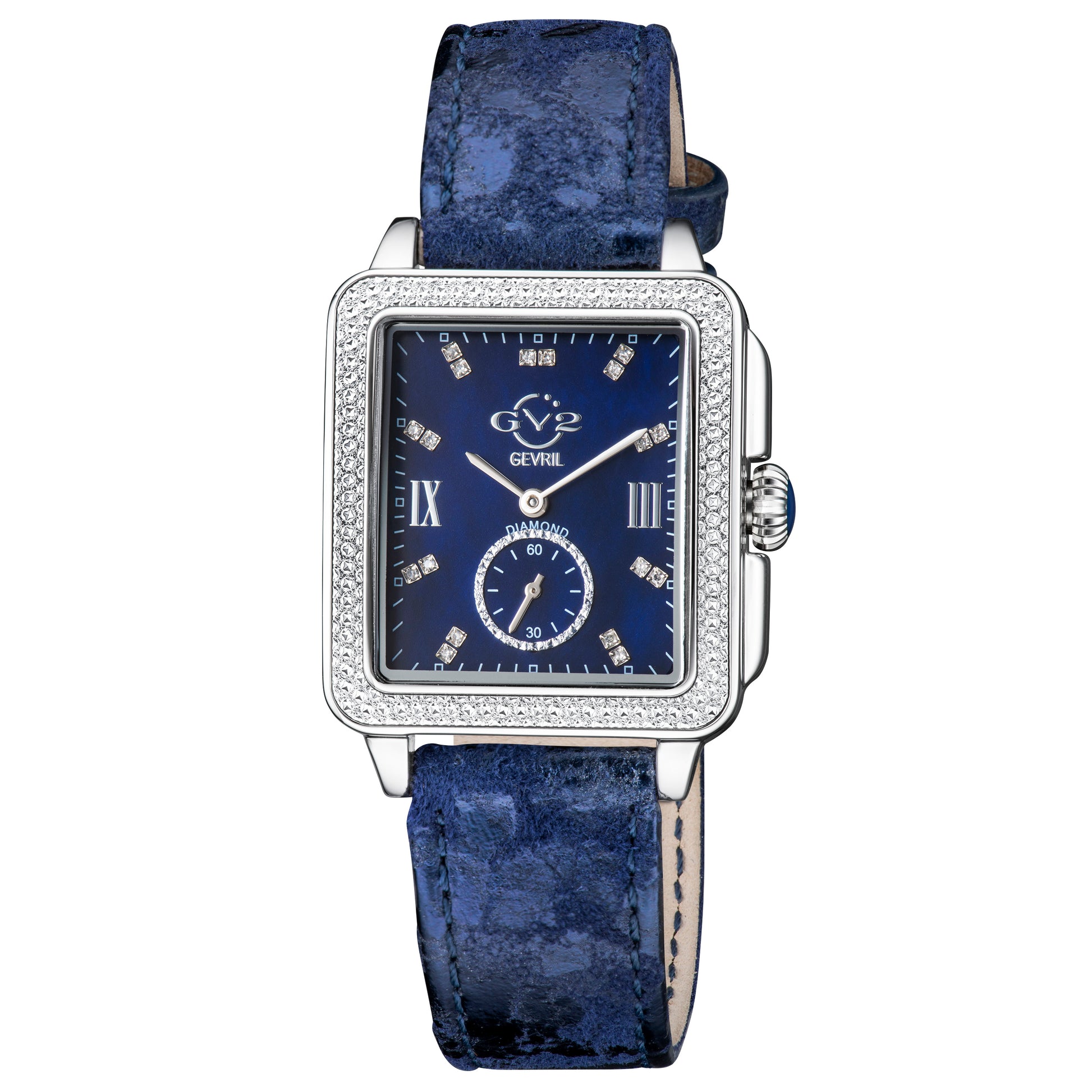 title:GV2 by Gevril Women's Bari Tortoise 34mm Quartz Watch 9259;color:Blue Mother-of-Pearl