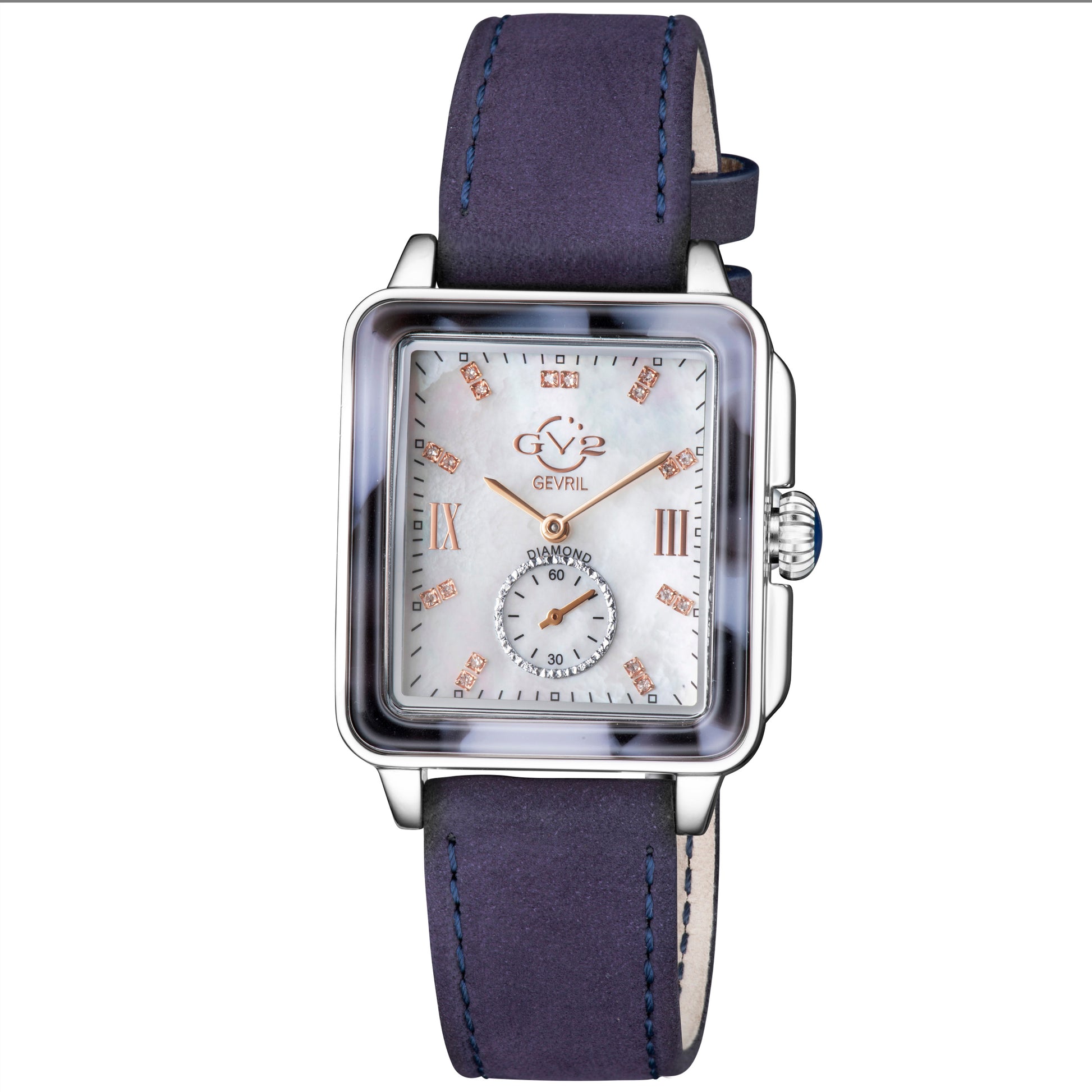 title:GV2 by Gevril Women's Bari Tortoise 34mm Quartz Watch 9244;color:White Mother-of-Pearl