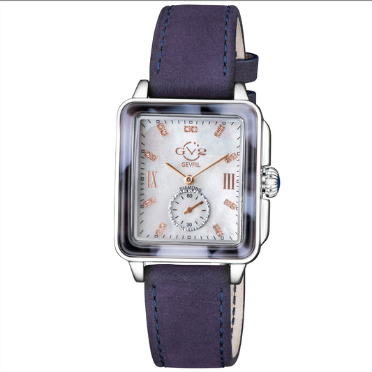 title:GV2 by Gevril Women's Bari Tortoise 34mm Quartz Watch 9244;color:White Mother-of-Pearl