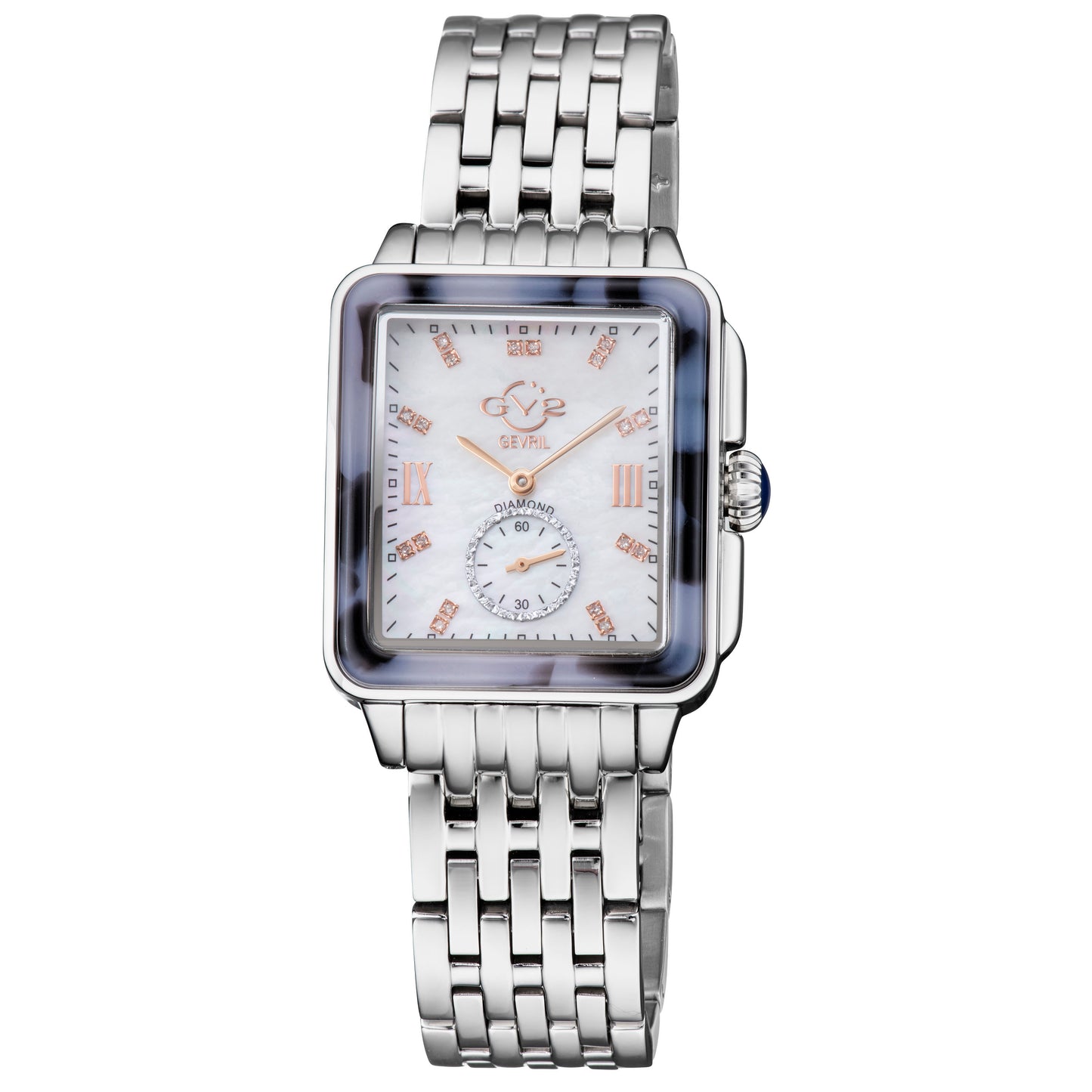 title:GV2 by Gevril Women's Bari Tortoise 34mm Quartz Watch 9244B;color:White Mother-of-Pearl