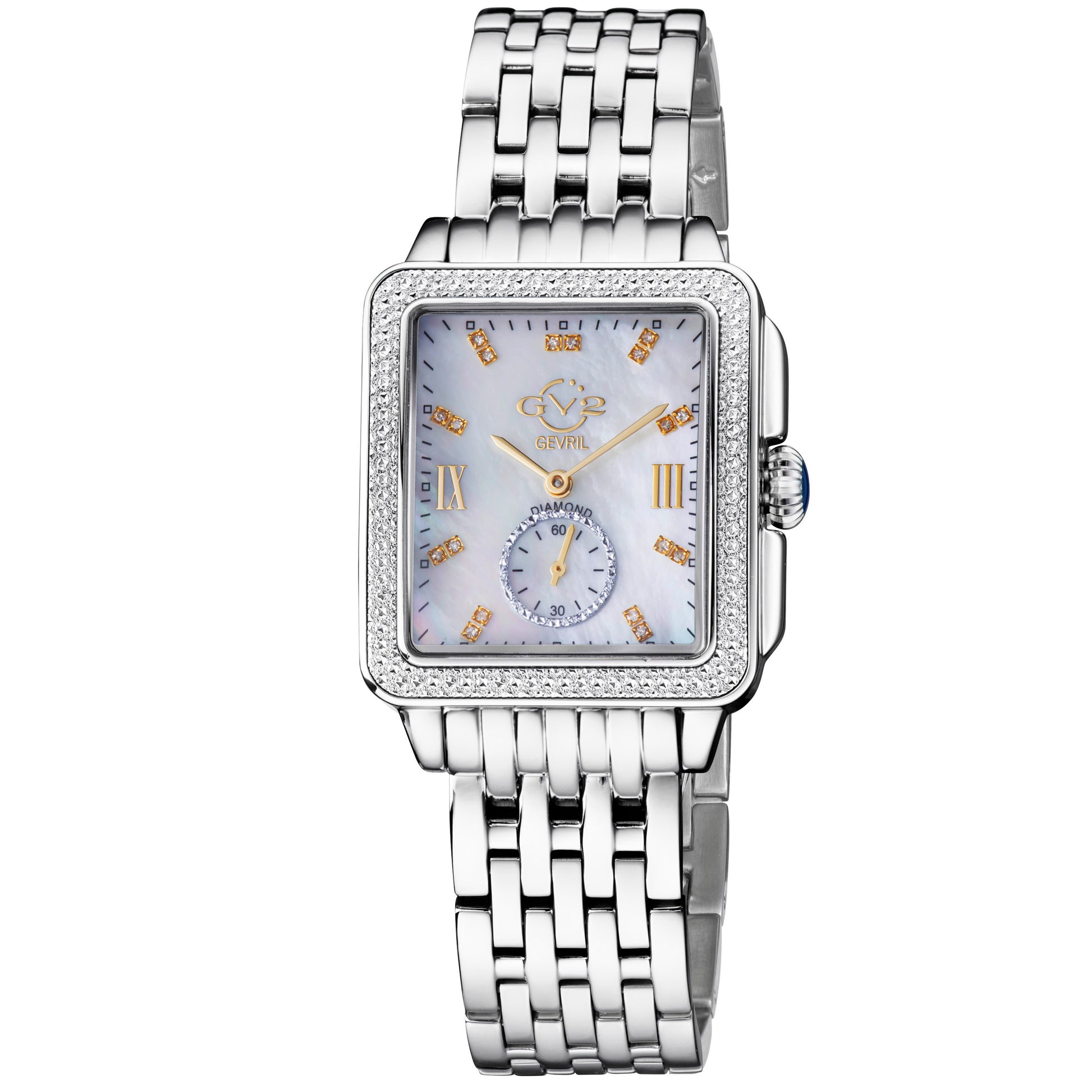 title:GV2 by Gevril Women's Bari Tortoise 34mm Quartz Watch 9258B;color:White Mother-of-Pearl