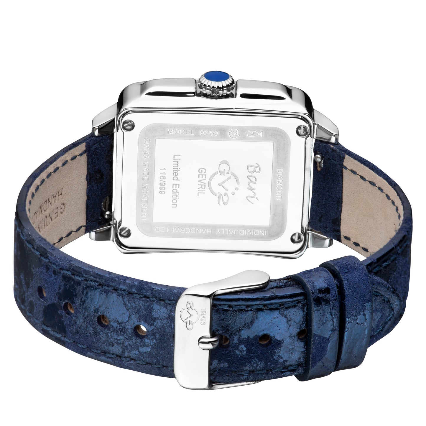 title:GV2 by Gevril Women's Bari Tortoise 34mm Quartz Watch 9259;color:Blue Mother-of-Pearl