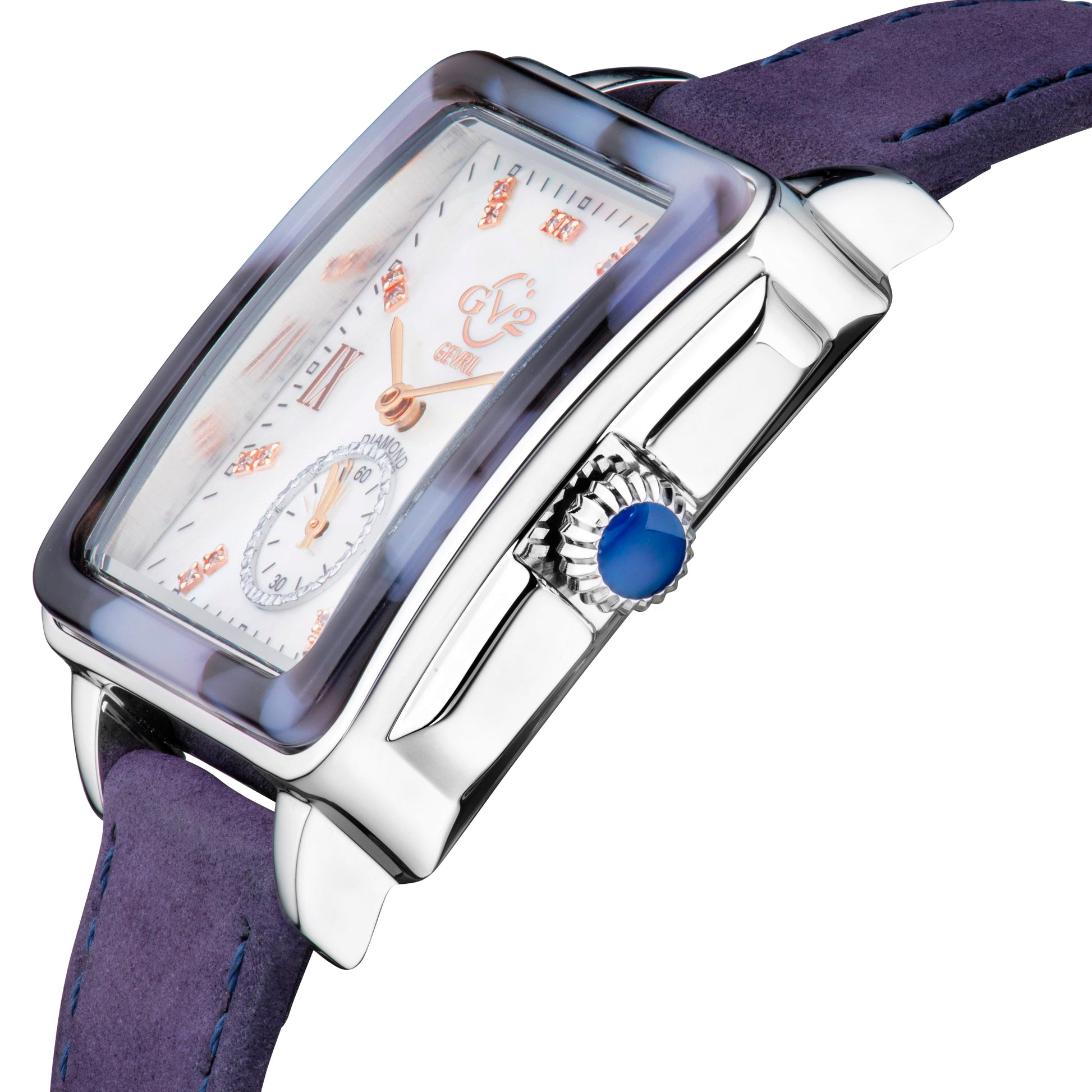 title:GV2 by Gevril Women's Bari Tortoise 34mm Quartz Watch 9244;color:White Mother-of-Pearl