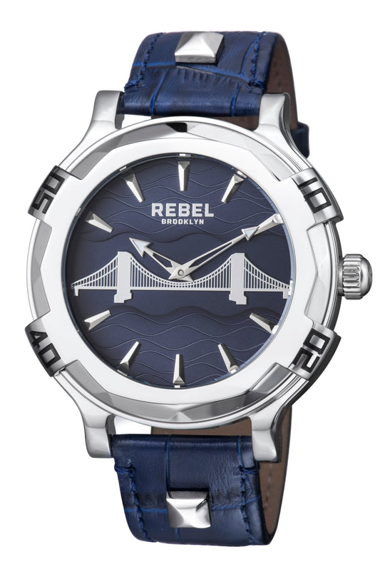 title:Rebel Men's Brooklyn Bridge 48mm Quartz Watch RB102-4041;color:Blue