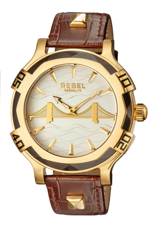 title:Rebel Men's Brooklyn Bridge 48mm Quartz Watch RB102-9011;color:Silver