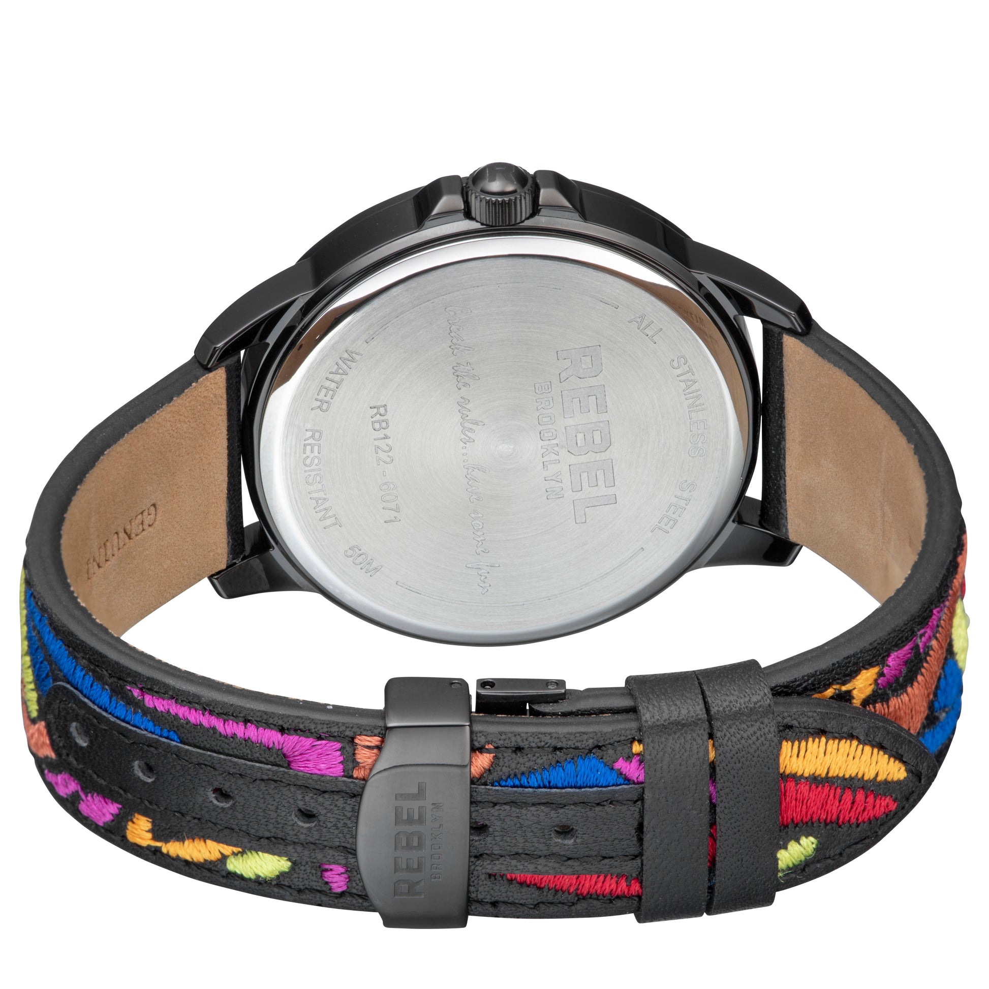 title:Rebel Women's Dumbo 42mm Quartz Watch RB122-6071;color:Black Graffiti