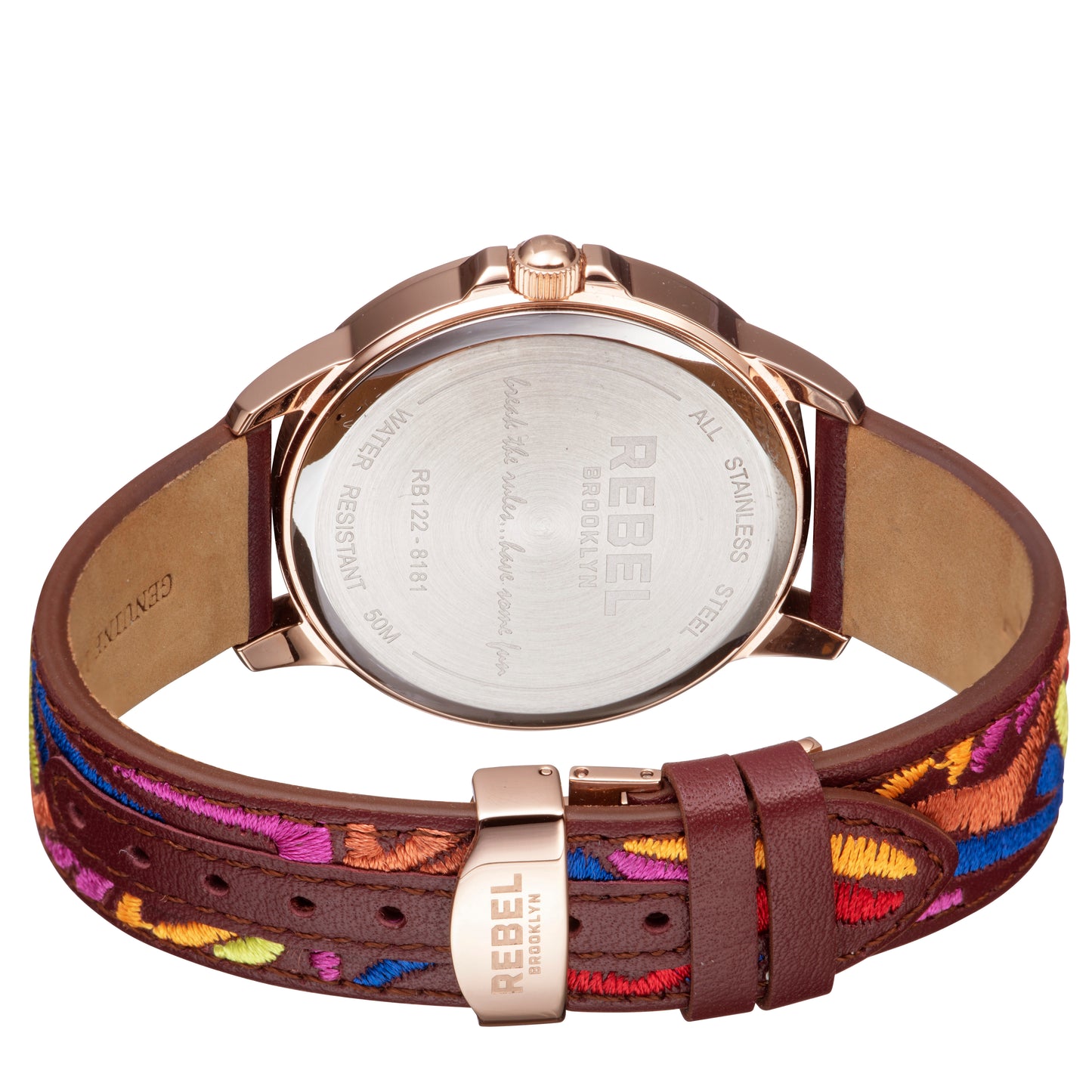 title:Rebel Women's Dumbo 42mm Quartz Watch RB122-8181;color:Burgundy Graffiti