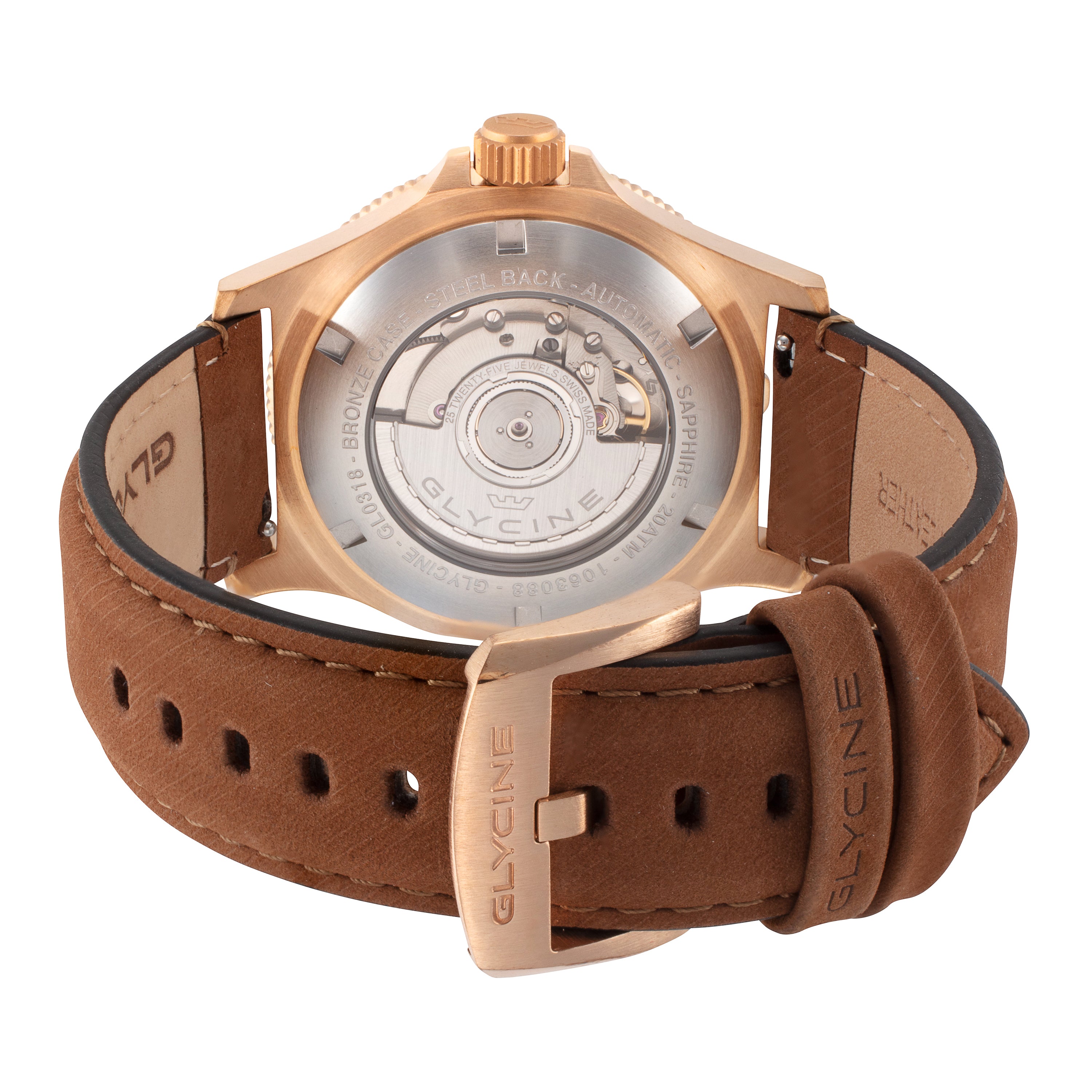 title:Glycine Men's GL0318 Combat Sub Sport 42 Bronze 42mm Automatic Watch;color:Brown