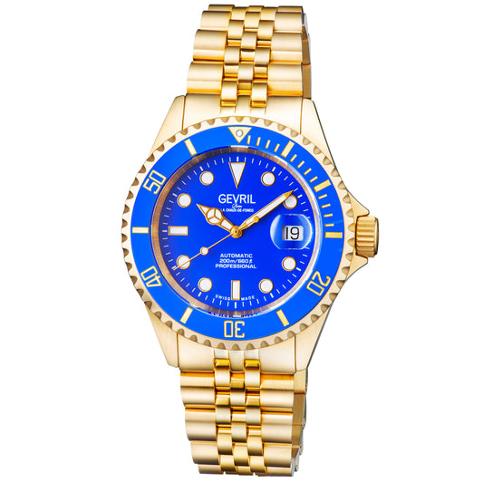 title:Gevril Men's Wall Street 43mm Automatic Watch 4854B;color:Blue