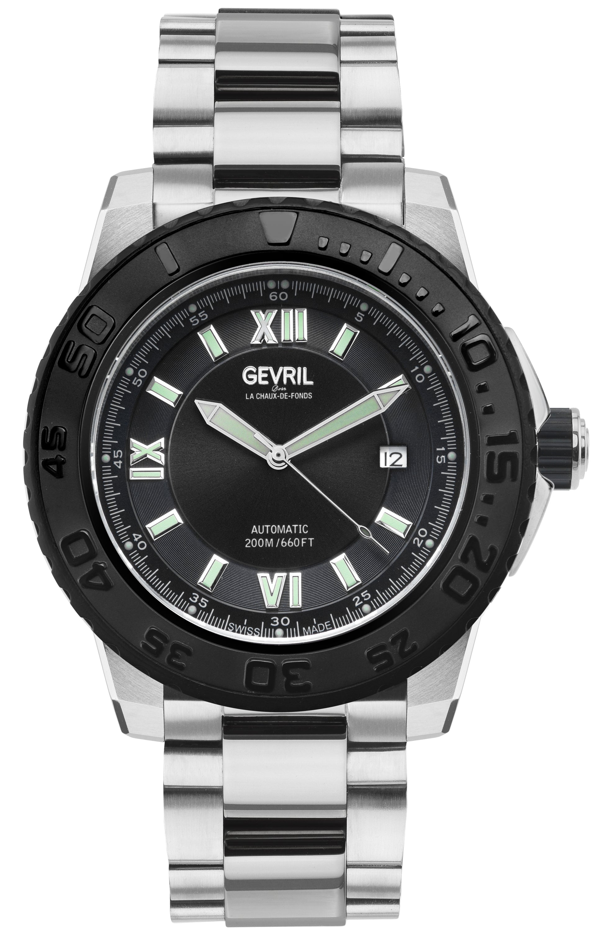 title:Gevril Men's Seacloud 45mm Automatic Watch 3124B;color:Black