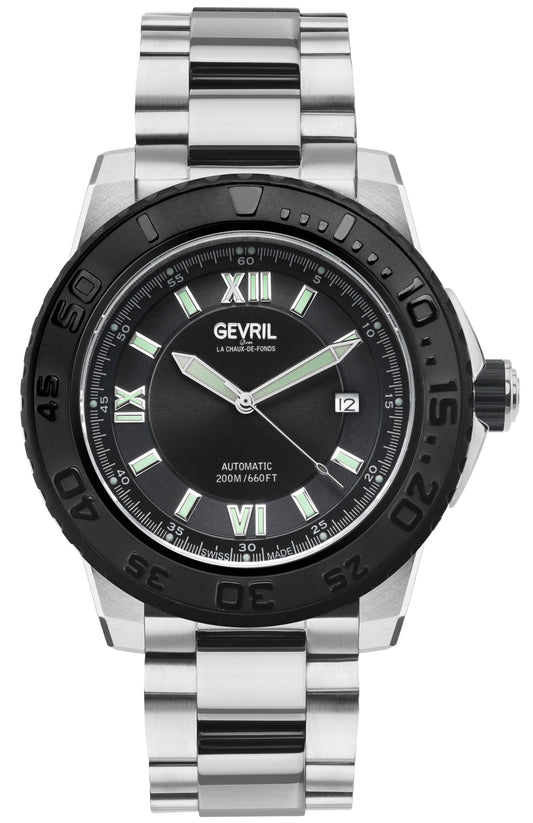 title:Gevril Men's Seacloud 45mm Automatic Watch 3124B;color:Black