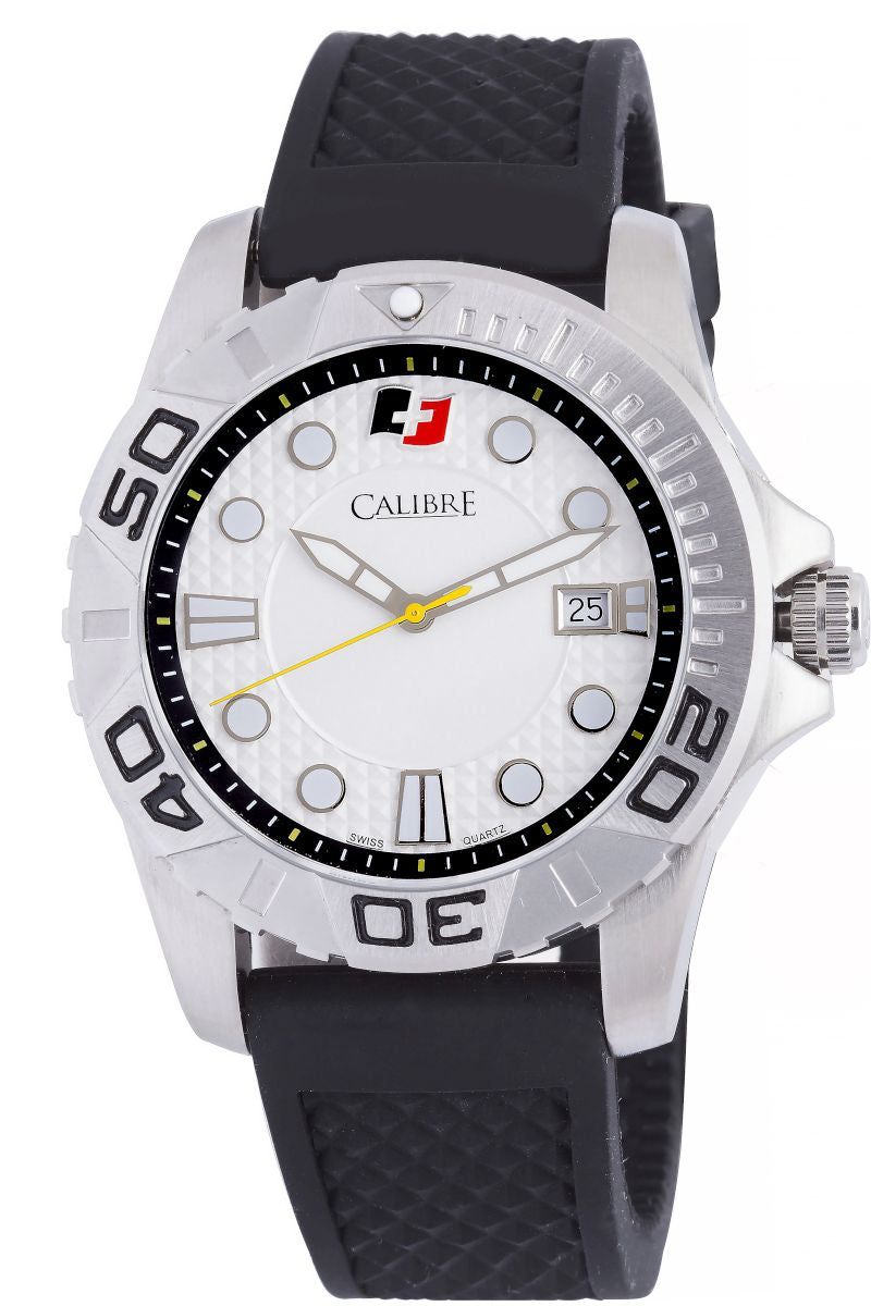 title:Calibre Men's Akron 42mm Quartz Watch SC-4A1-04-001;color:White