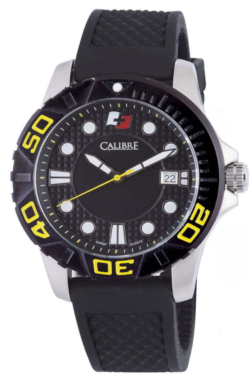 title:Calibre Men's Akron 42mm Quartz Watch SC-4A1-04-002;color:Black