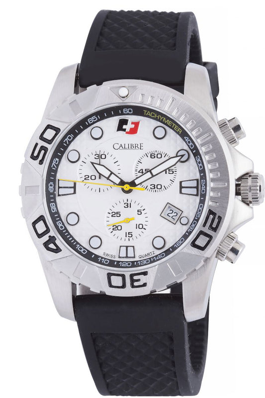 title:Calibre Men's Akron 42mm Quartz Watch SC-4A2-04-001;color:White