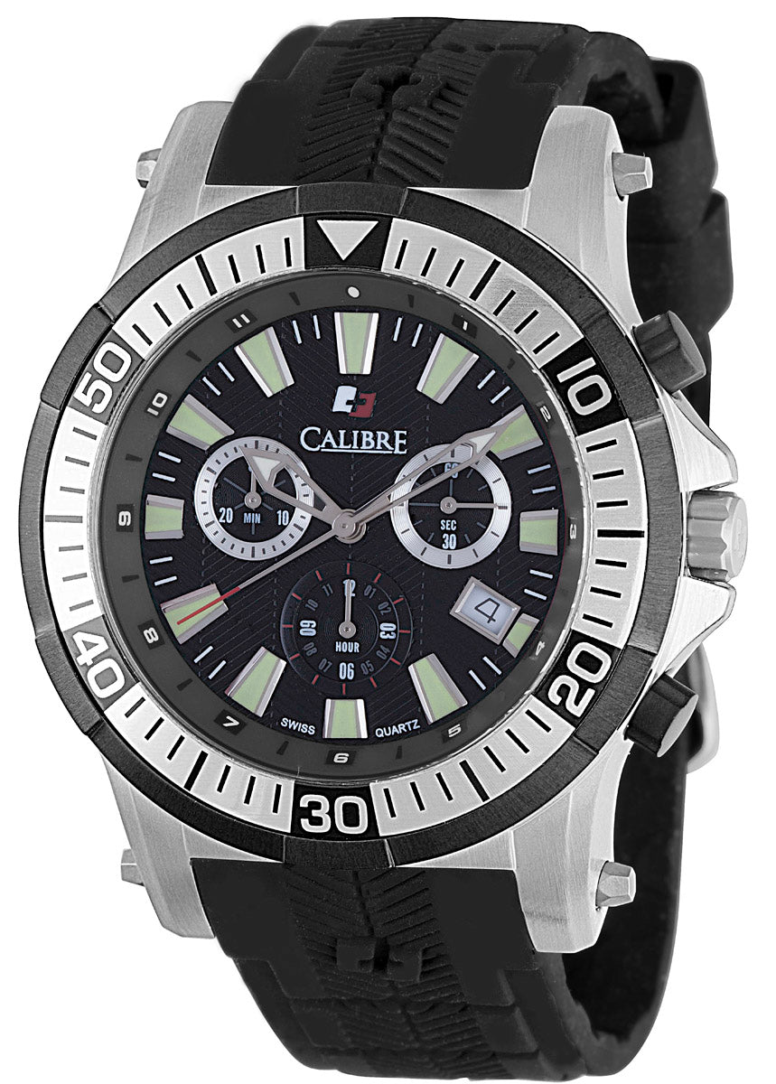 title:Calibre Men's Hawk Chrono 45mm Quartz Watch SC-4H2-04-007;color:Black