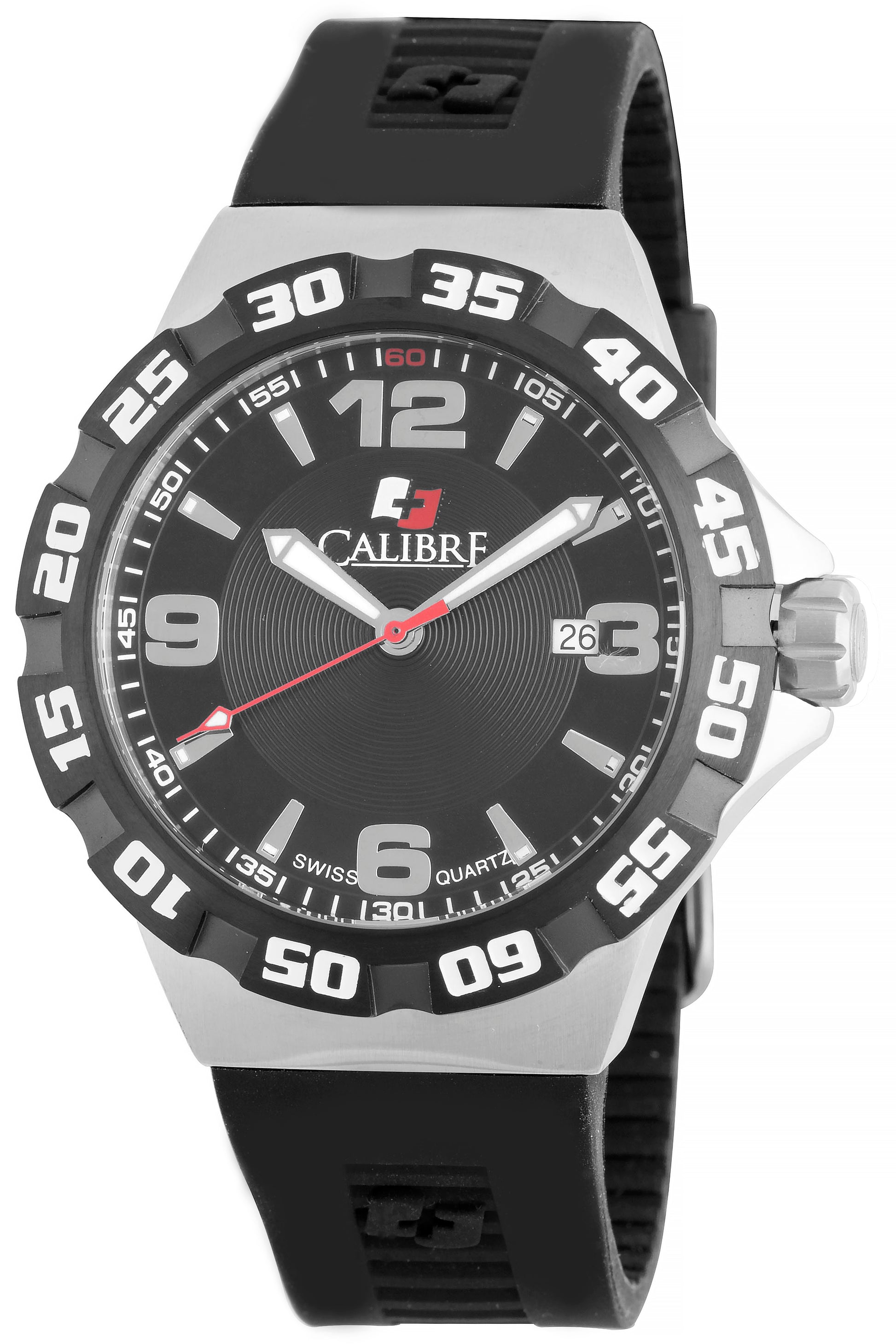 title:Calibre Men's Lancer 44mm Quartz Watch SC-4L1-04-007;color:Black