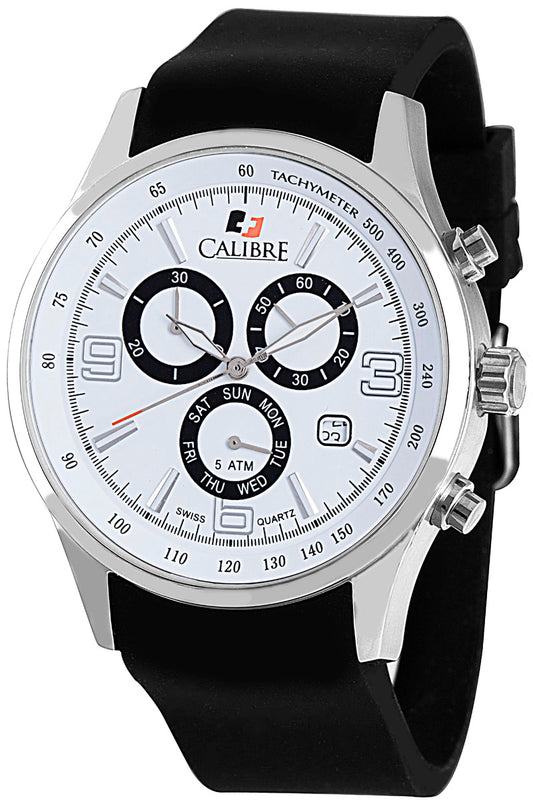 title:Calibre Men's Mauler 42mm Quartz Watch SC-4M1-04-001;color:White