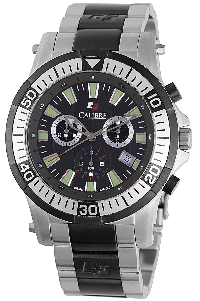 title:Calibre Men's Hawk Chrono 45mm Quartz Watch SC-5H2-04-007;color:Black